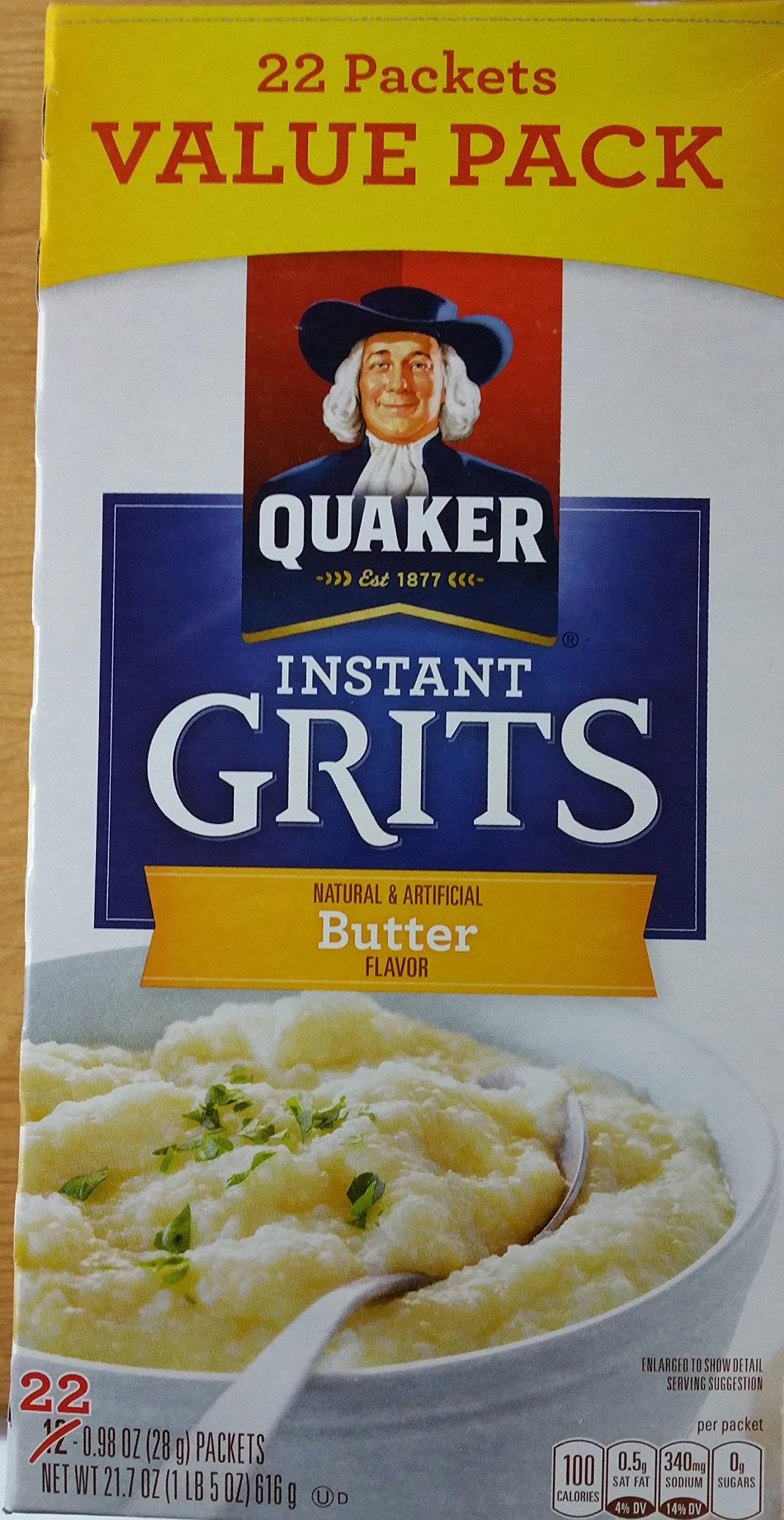 Quaker Instant Grits Butter Flavor, 22 Count