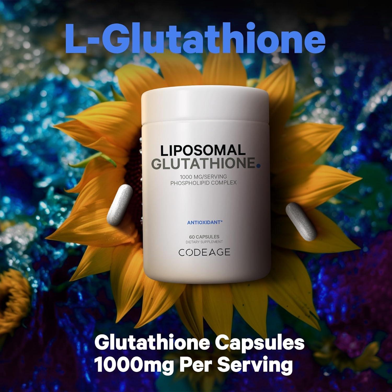 Codeage Liposomal Glutathione 1000mg Capsules - Antioxidant Complex with  Essential Phospholipids - Vegan - 60 ct | Buy Now with Express  International Delivery