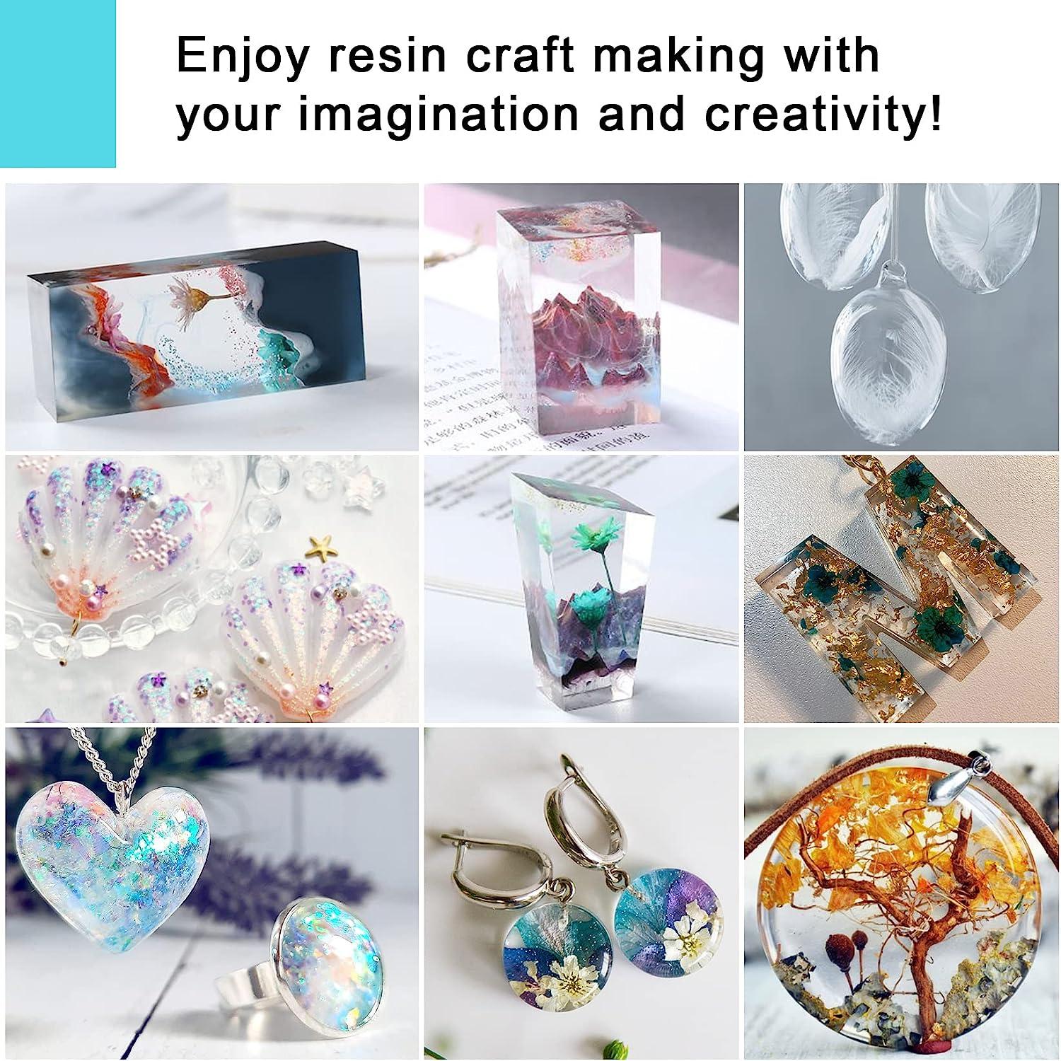 Getue 32OZ Epoxy Resin-Resin Kit-Art Resin Crystal Clear Kit, Epoxy Casting And Coating for Jewelry Resin,Art,River Tables Easy Mix 1:1 Resin Epoxy with Sticks, Resin for Crafts (32 OZ
