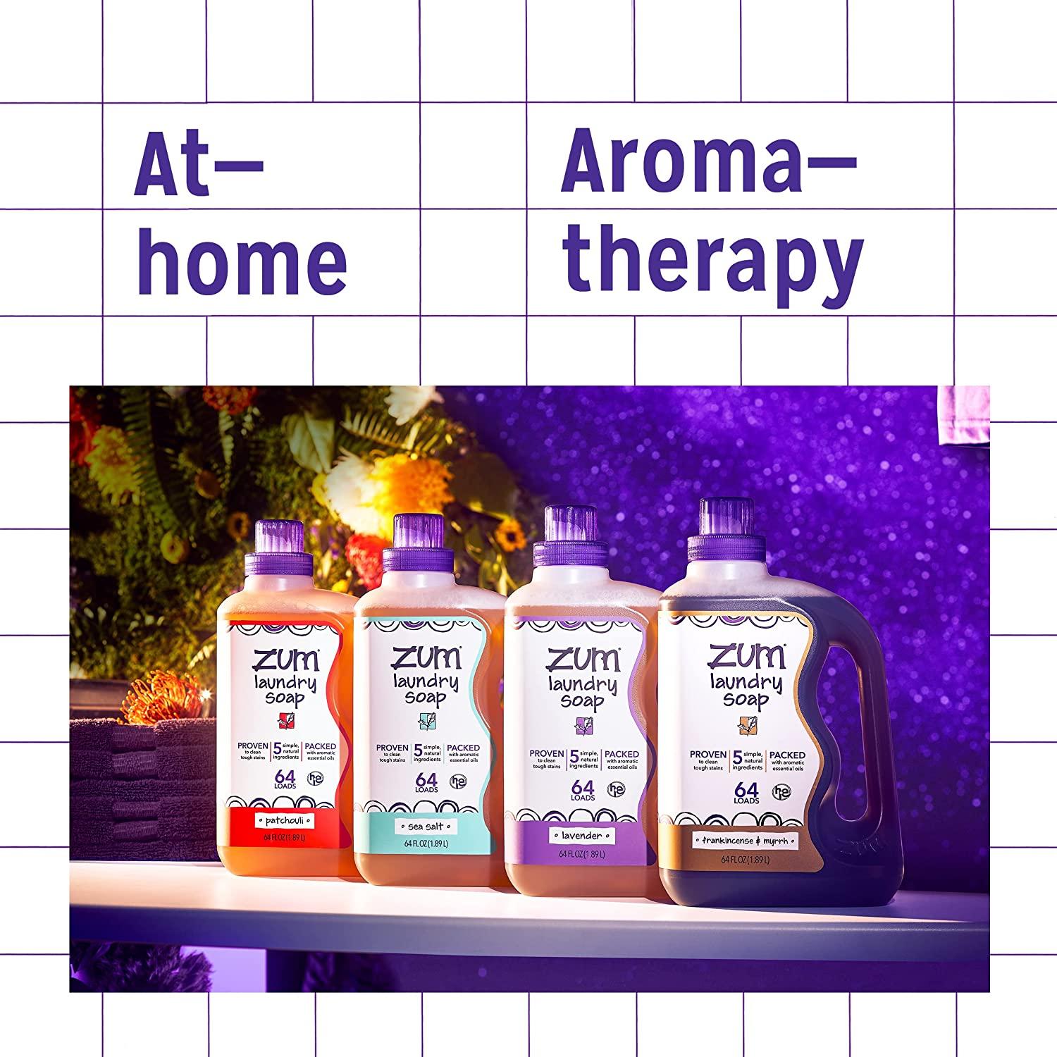 Zum Clean Laundry Soap Frankincense and Myrrh 64 fl oz (2 Pack) Natural Scented Laundry