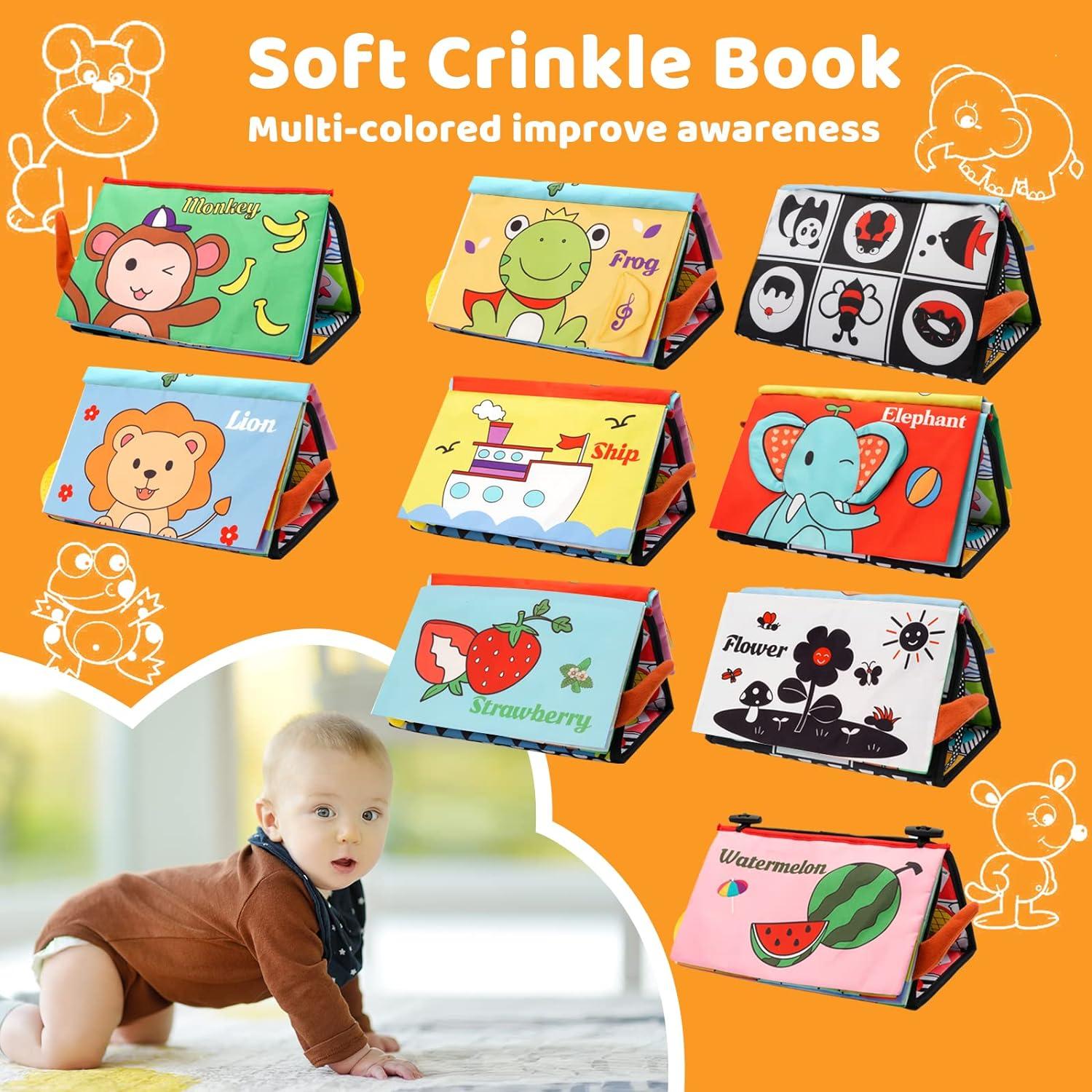 Oukzon Baby Toys 0-6 Months Tummy Time Mirror Infant Newborn Toys