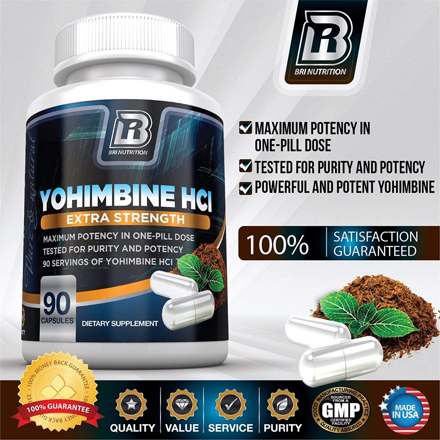 BRI Nutrition Yohimbine HCI 2.5mg Natural Metabolism Booster for Fat