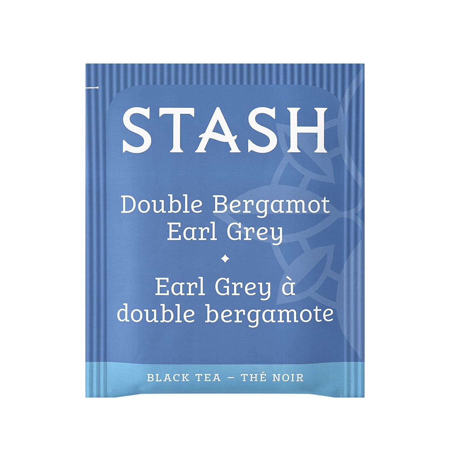 Stash Tea Double Bergamot Earl Grey Black Tea, Box of 100 Tea Bags Earl
