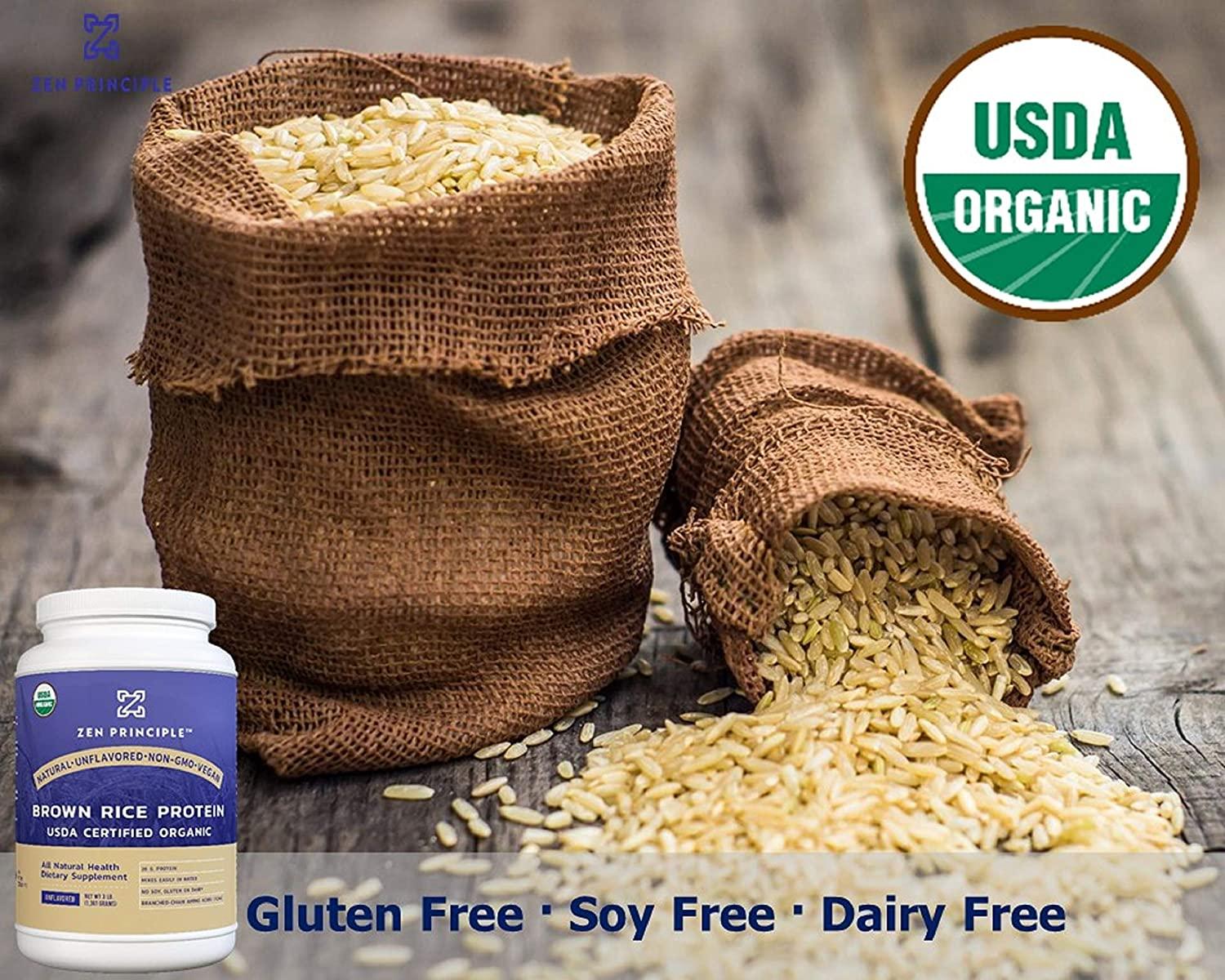 Organic Brown Rice Protein 3 LB. USDA Certified Organic. Unflavored. 25