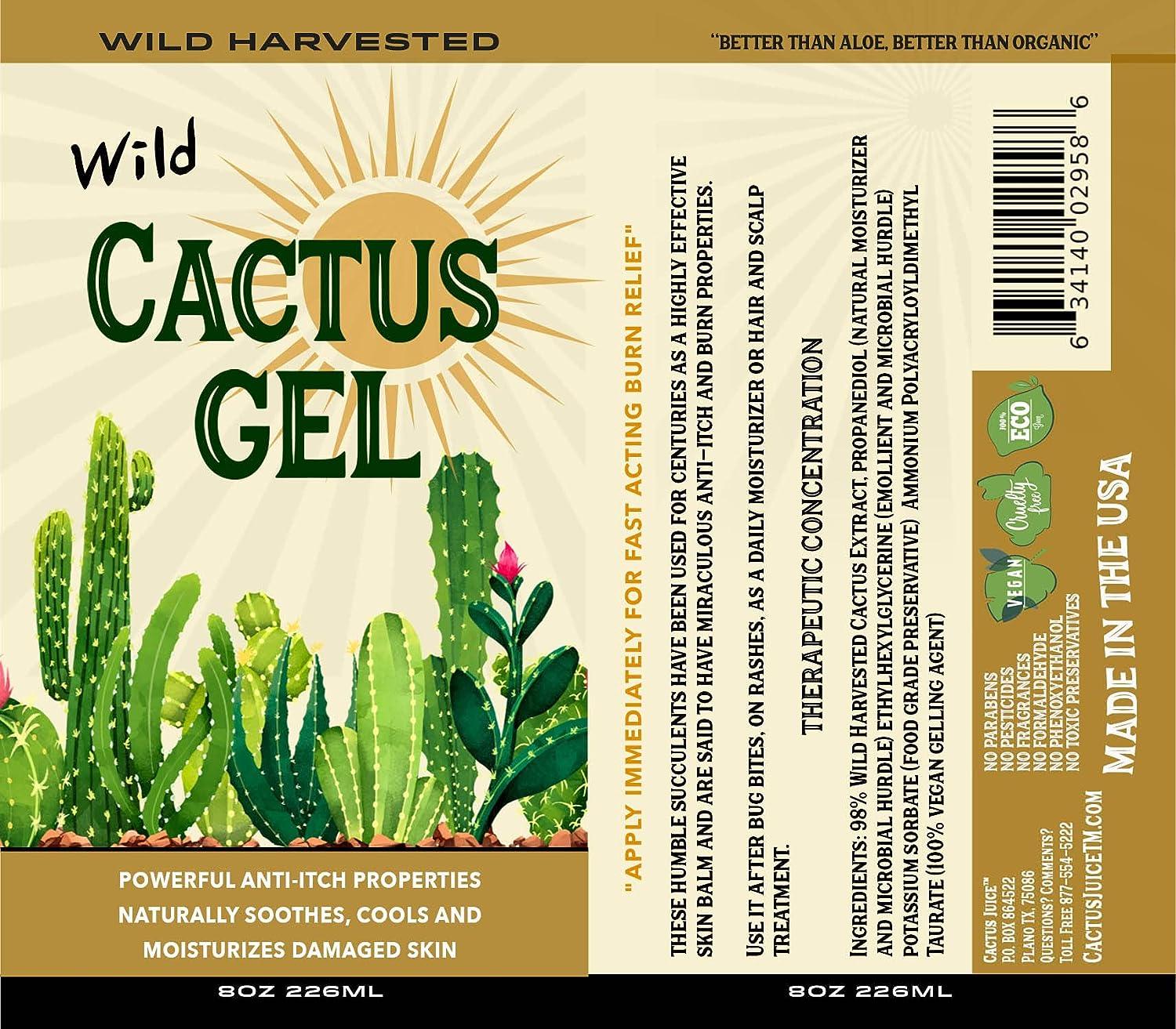 Cactus Juice Natural Soothing Moisturizer 8oz Hydrating Dry Skin