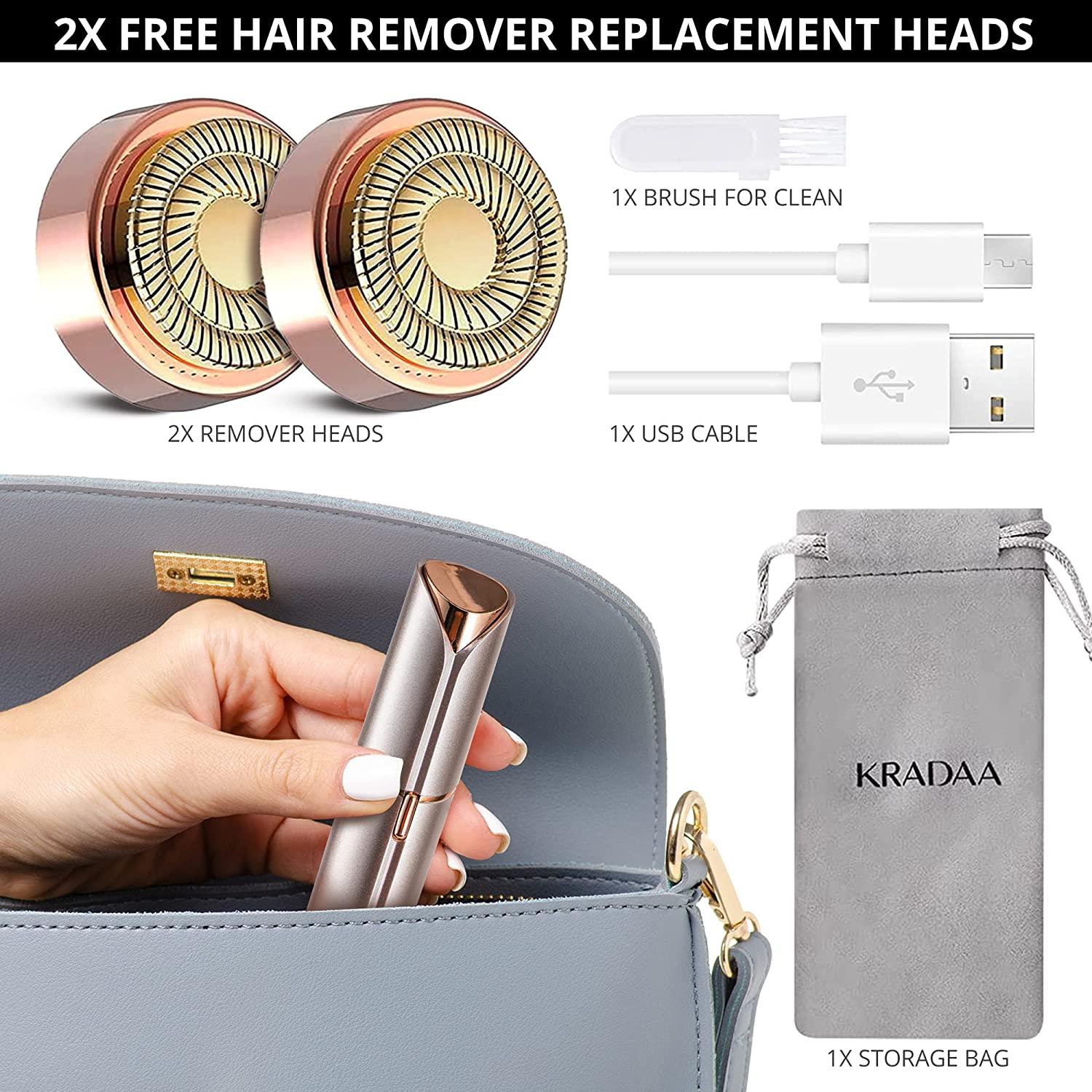 KRADAA Painless Facial Hair Removal Device for Women - Portable