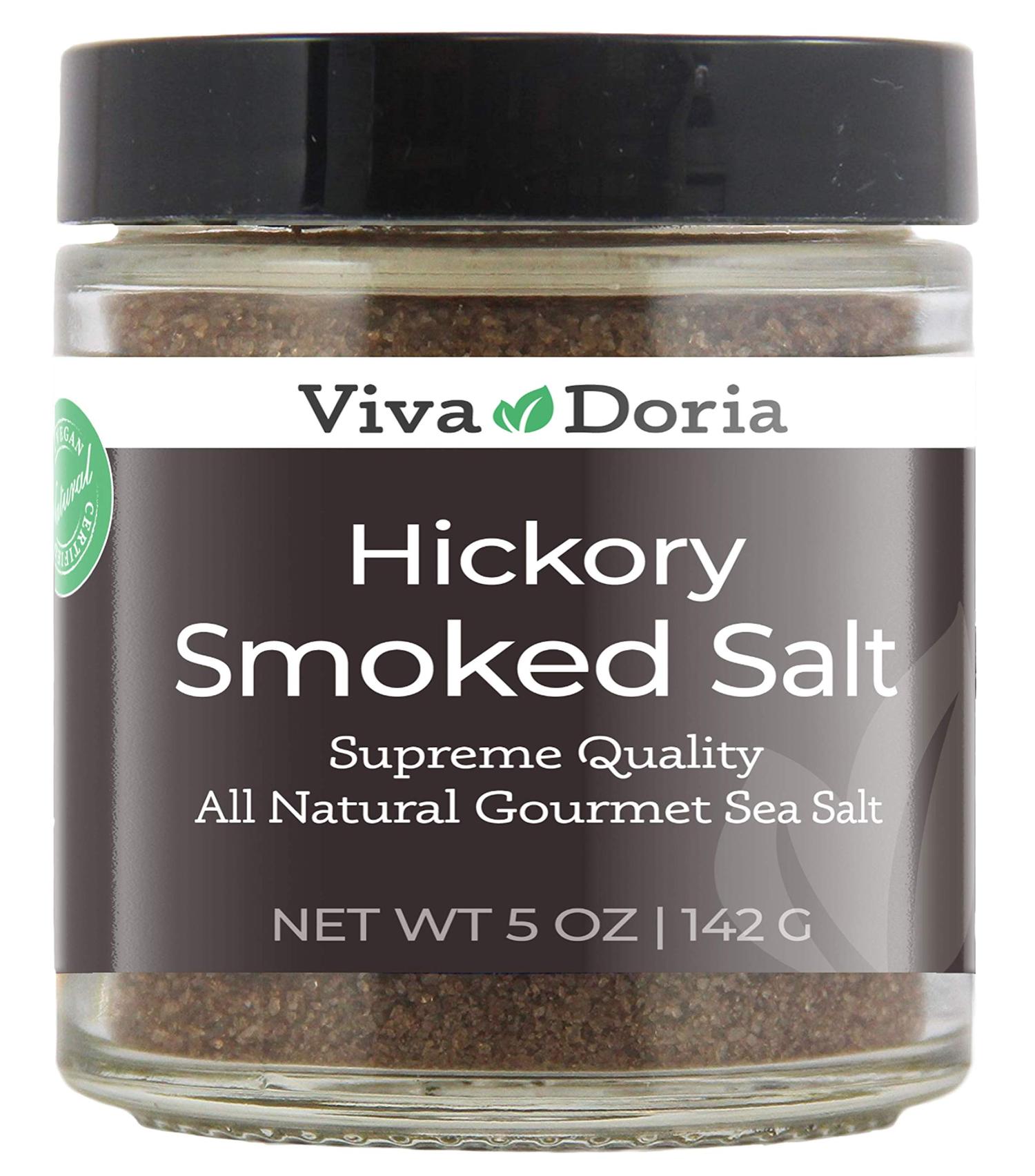 Viva Doria Applewood Smoked Sea Salt, Fine Grain, 5 Oz Glass Jar