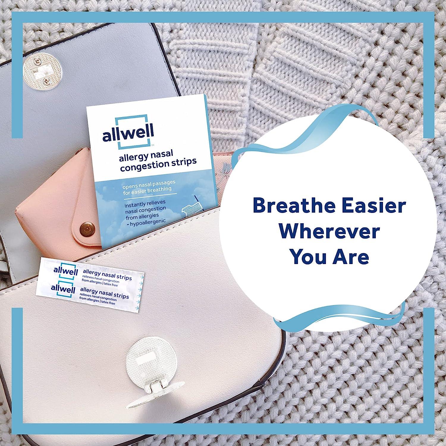 AllWell Allergy Congestion Nasal Strips 30 LatexFree Strips for