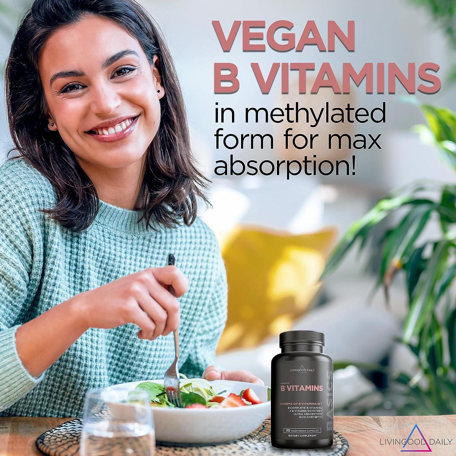 Livingood Daily Vitamin B Complex with Folate Methylcobalamin