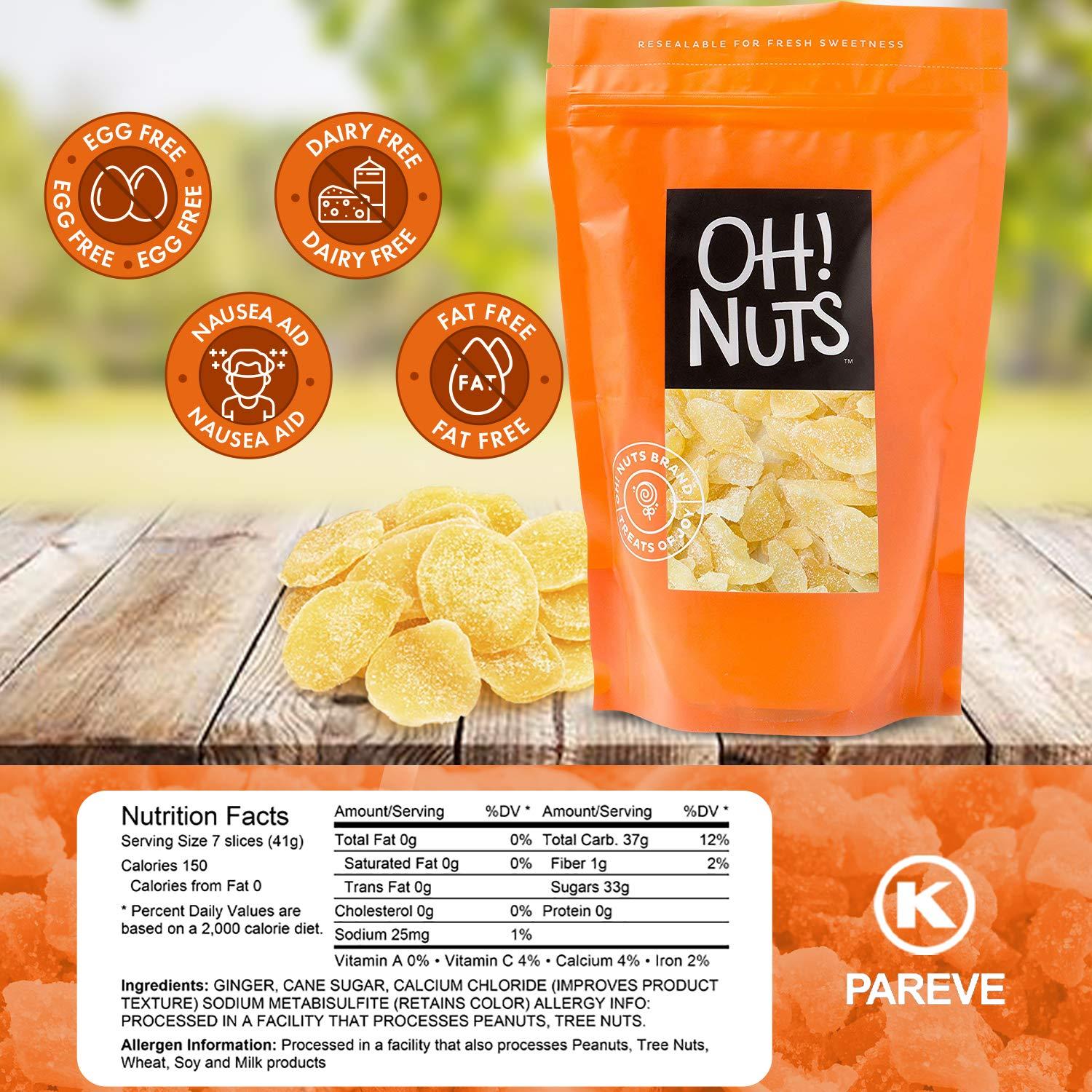 Oh! Nuts Ginger Candy Chewy Gummies with Crystallized Sugar Candied