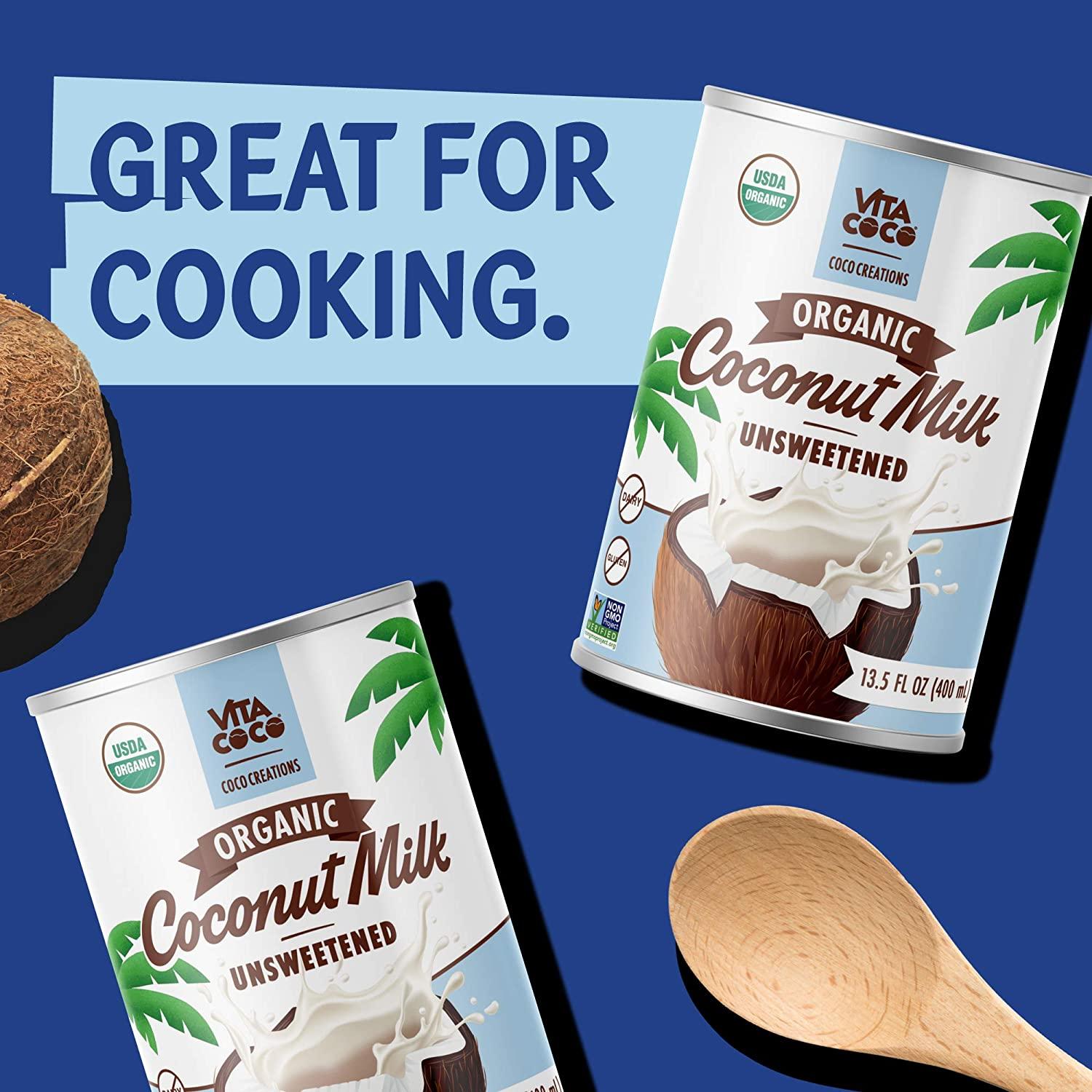 Vita Coco Organic Coconut Milk, Unsweetened Original DairyFree, GlutenFree, Kosher, Vegan
