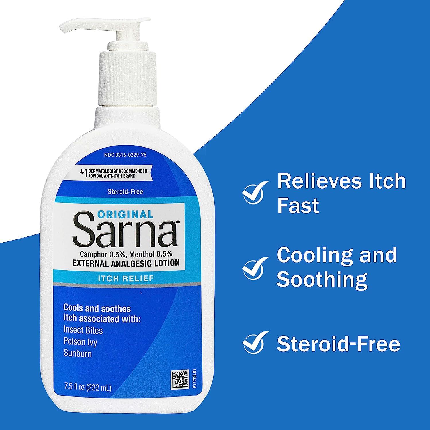 Sarna Original SteroidFree AntiItch Lotion, Relief for Dry Irritated Skin, Insect Bites