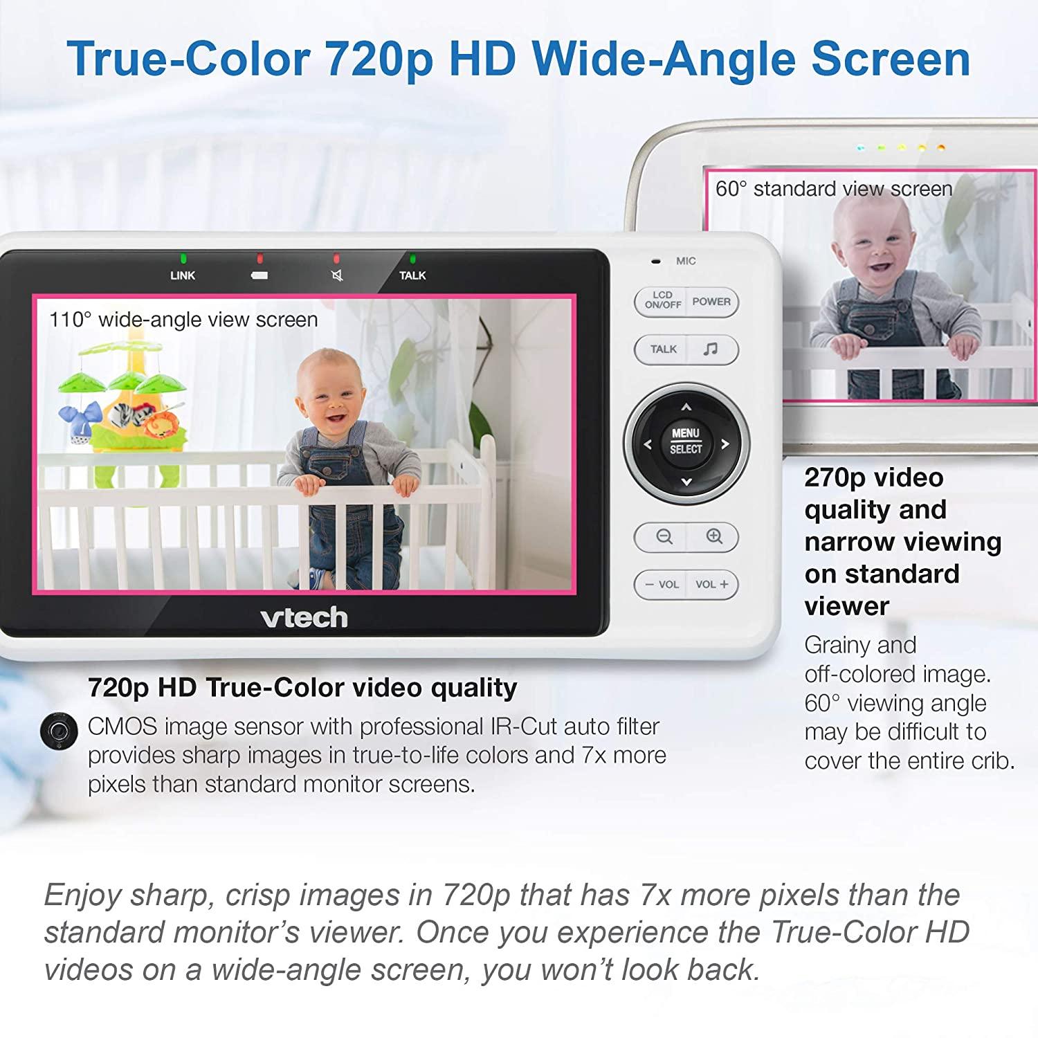 VTech Upgraded Smart WiFi Baby Monitor VM901 720p Display