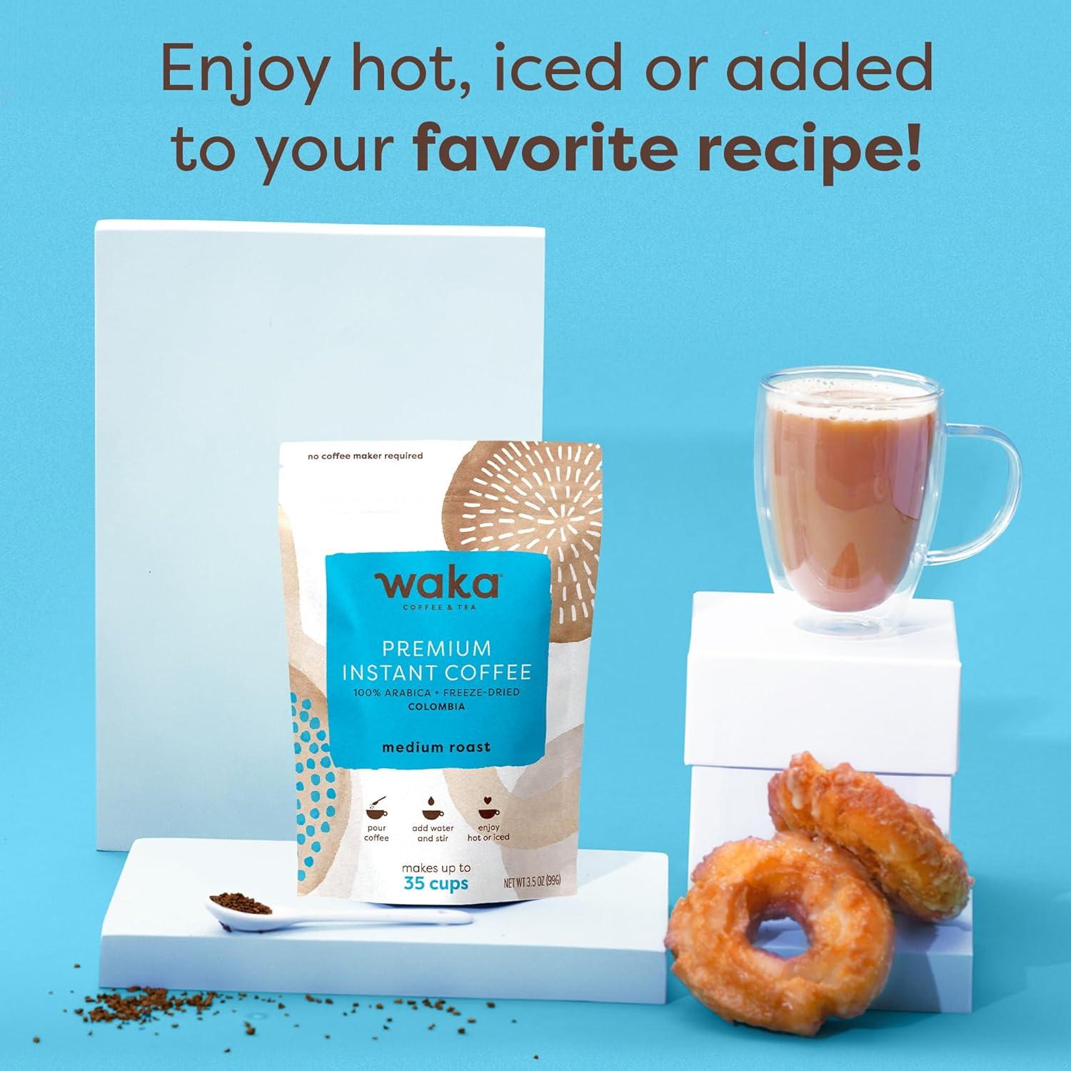 Waka Instant Coffee 100% Arabica Colombian Medium Roast No Sugar