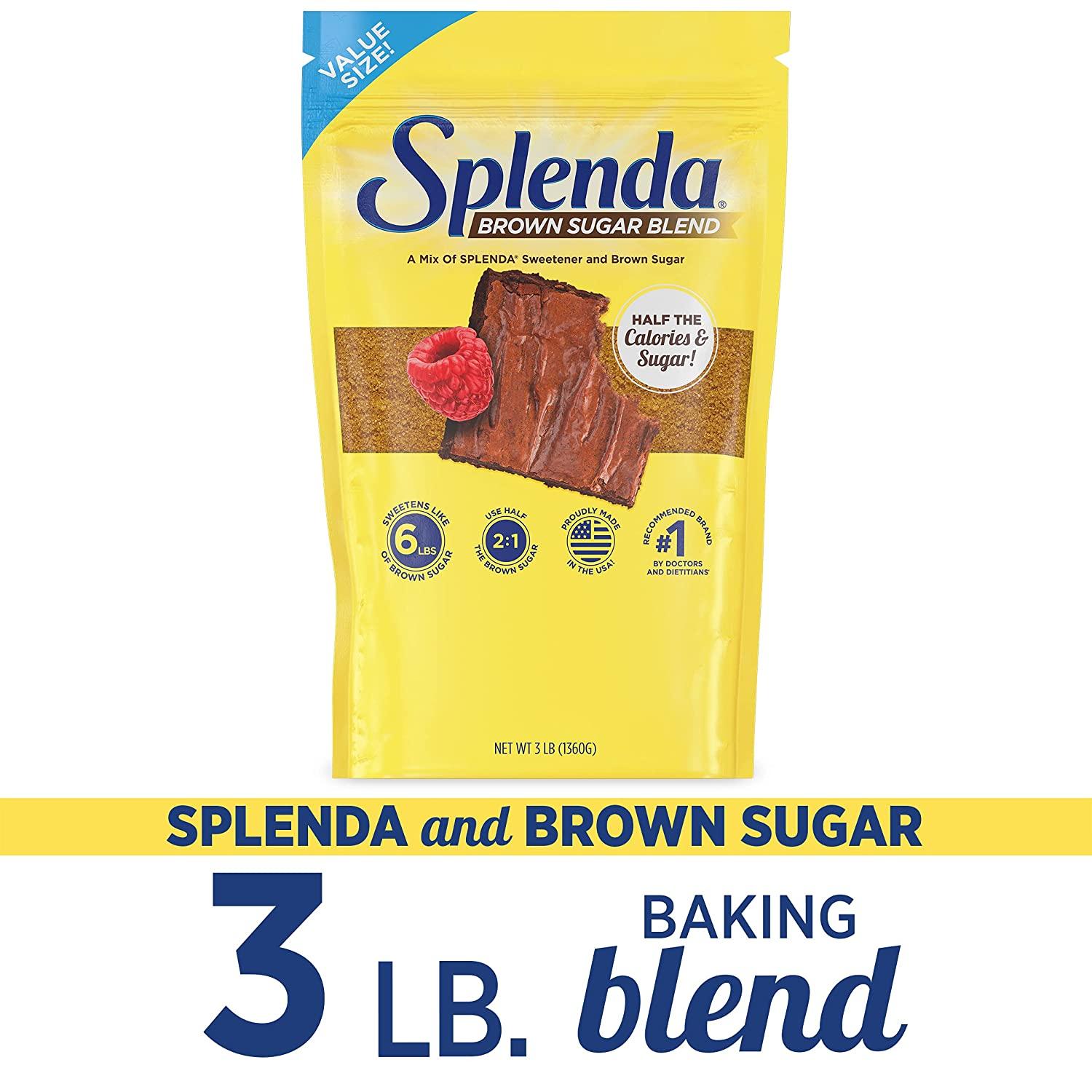 SPLENDA Brown Sugar Blend Low Calorie Sweetener for Baking, 3 Pound