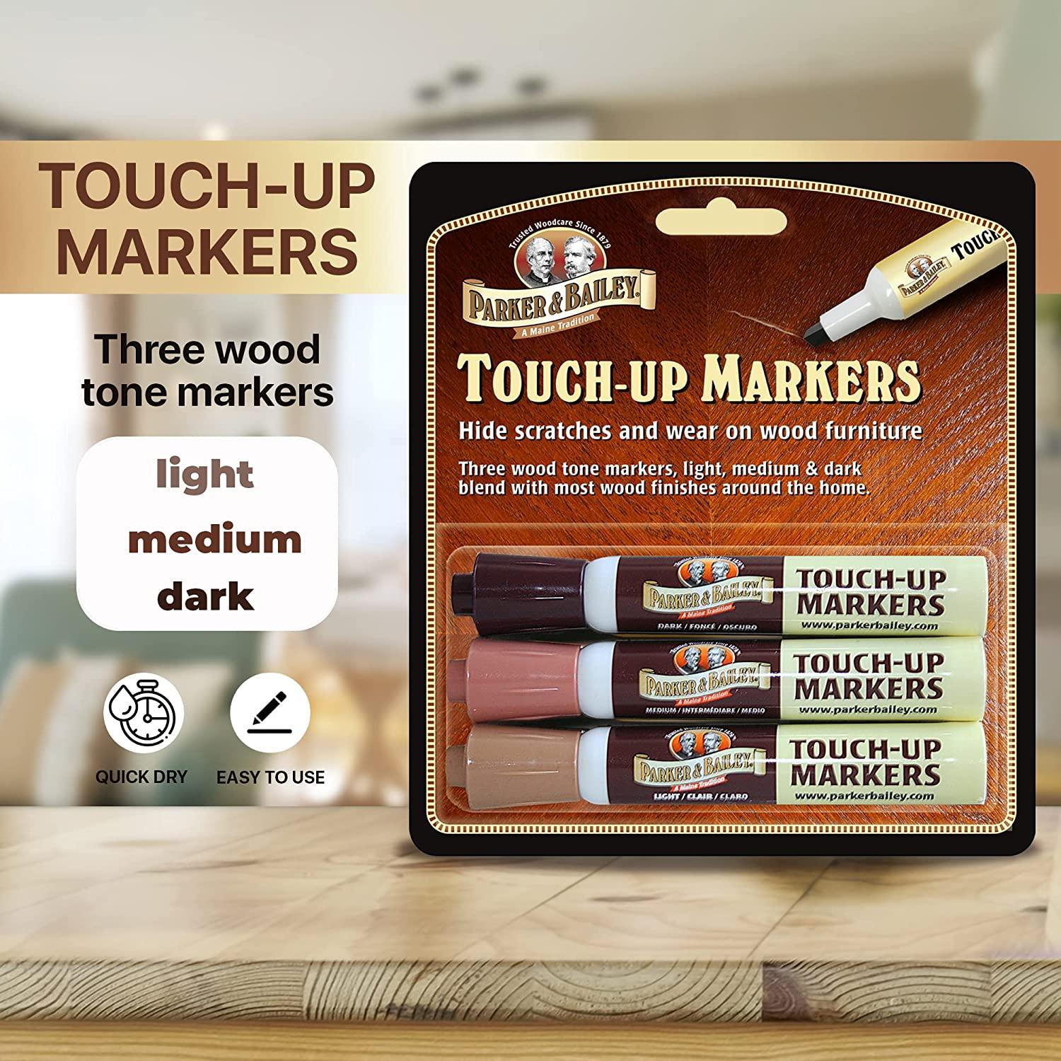 Parker & Bailey Touch-Up Markers - Furniture Markers Touch Up Furniture  Scratch Repair Markers Wood Floor Scratch Remover Wood Marker Wood Stain  Marker for Wood Furniture Wood Pens for Scratches