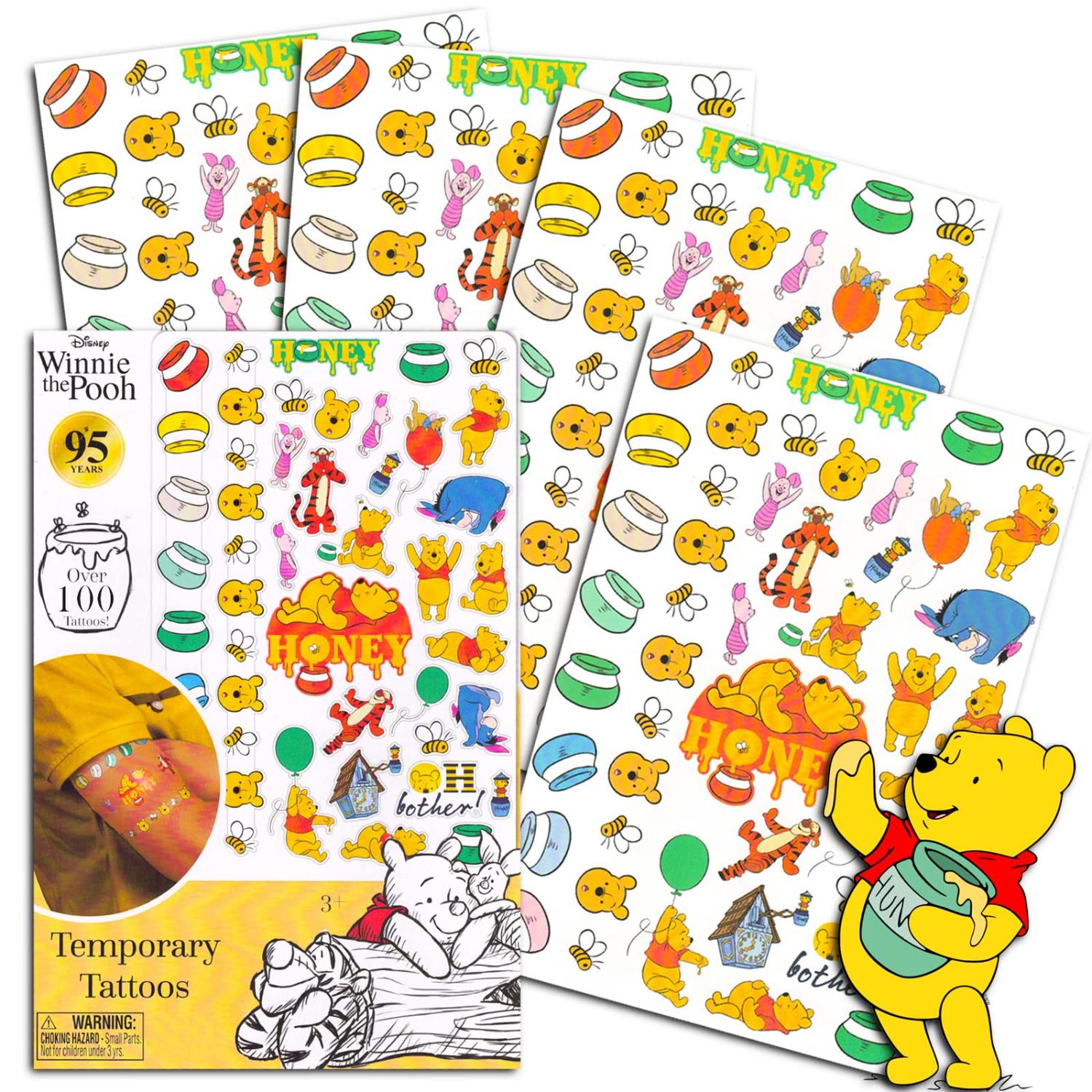 Disney Winnie the Pooh Tattoos Bundle 100+ Pooh Tattoos Temporary for Kids  Party Favors