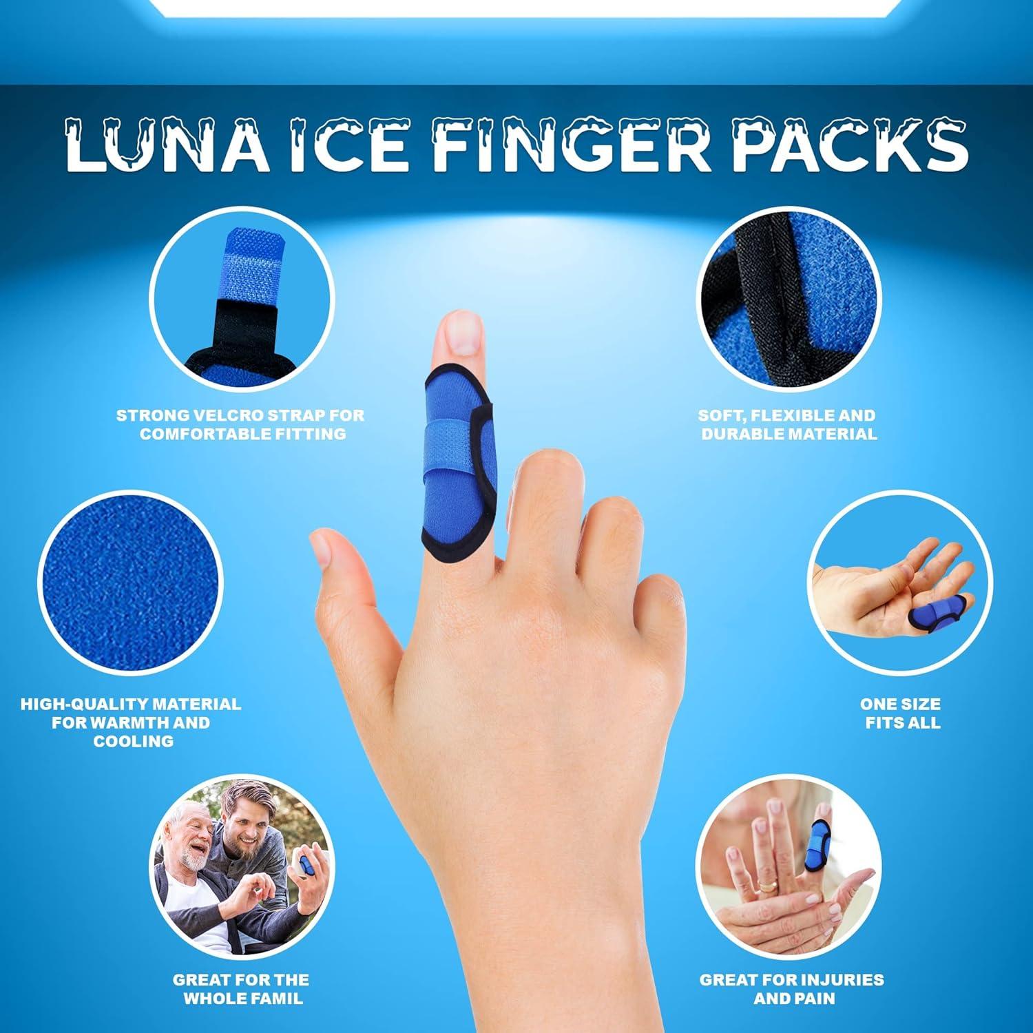 Luna Ice Finger and Hand Ice Pack Set 2 Pack Finger Wrap and Ice