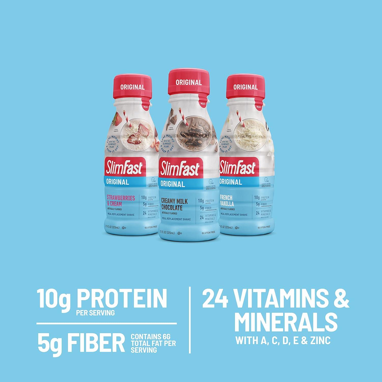 SlimFast Meal Replacement Shake Protein Drink for Meal Support Fan Favorites Variety Pack