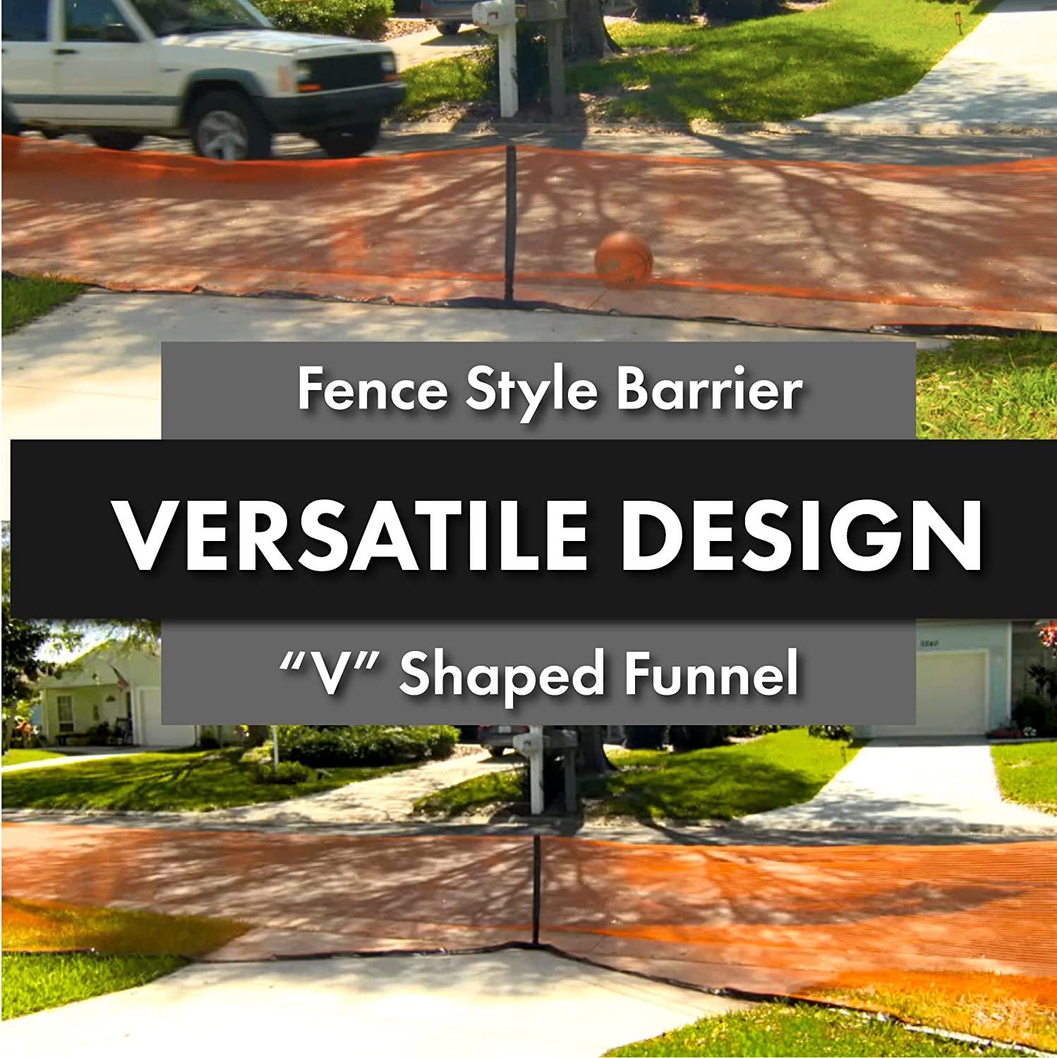 Play It Safe Driveway Net Bright Orange Removable Safety Netting for