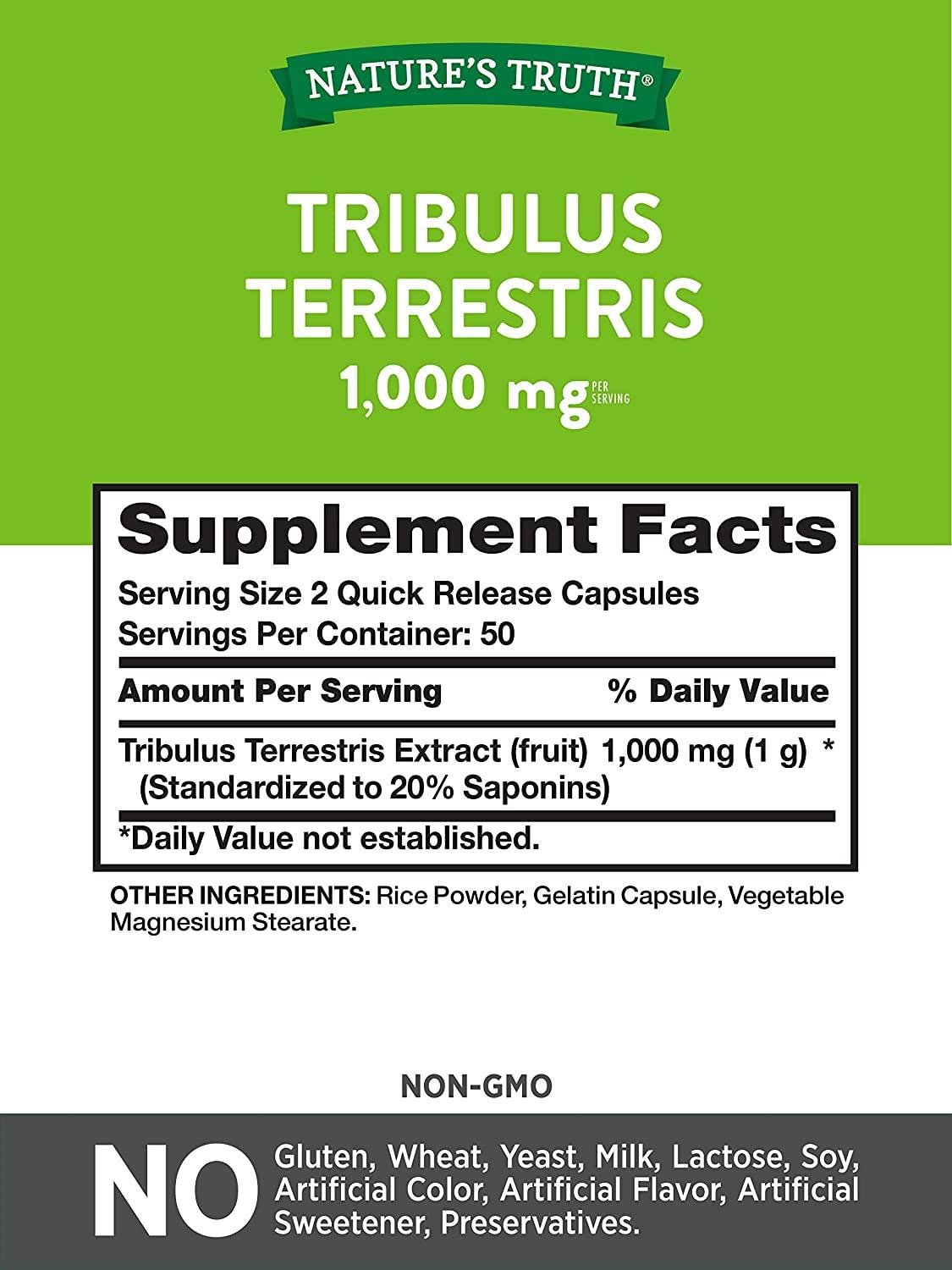 Tribulus Terrestris 1000mg Male Performance Formula 100 capsules