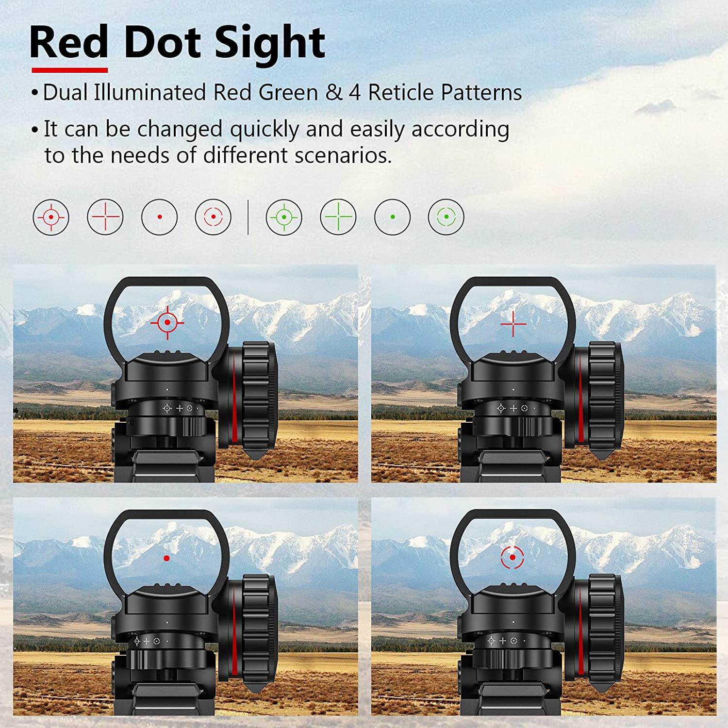 MidTen Riflescope Combo 412x50EG with Laser Sight, Holographic Reticle