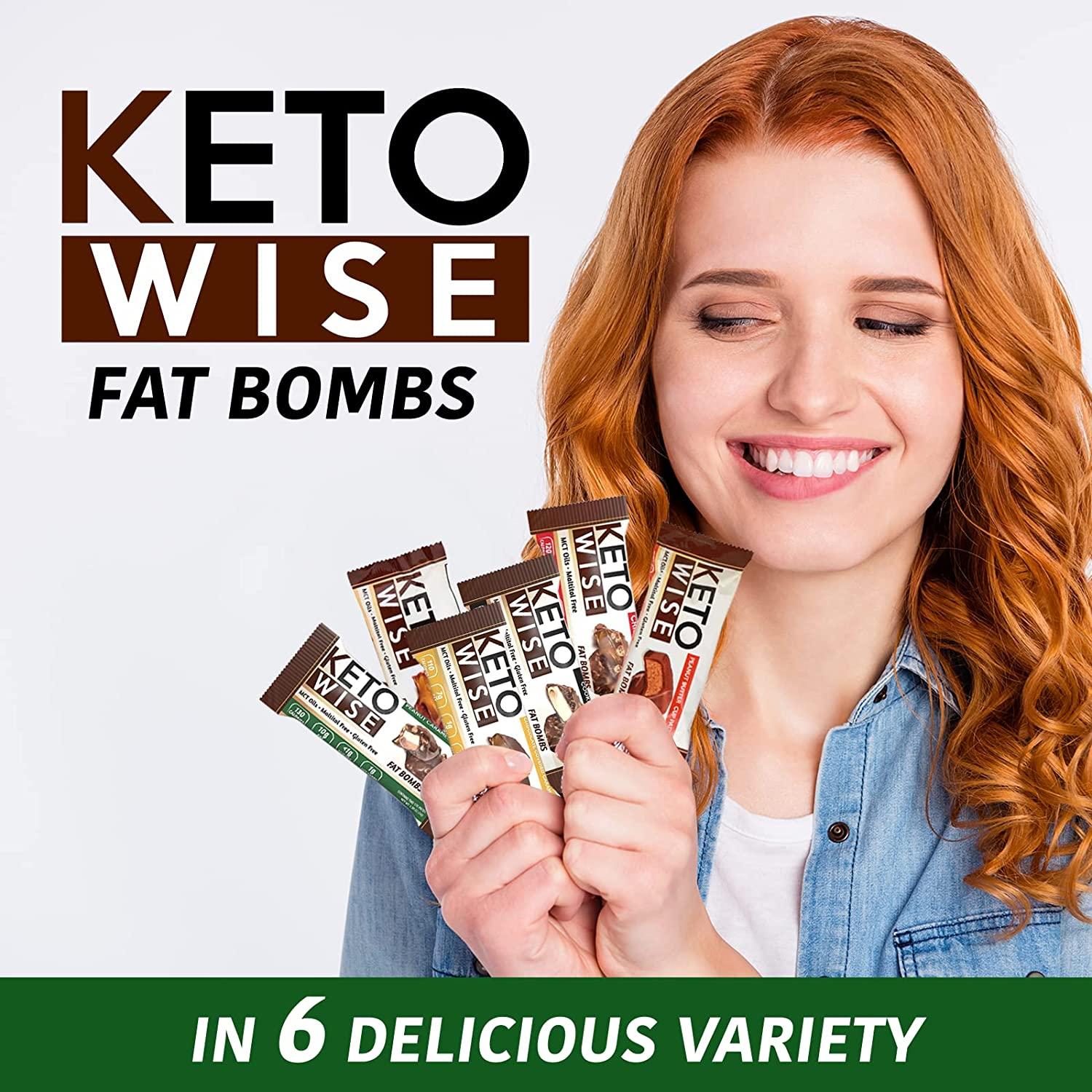 Keto Wise Fat Bombs Chocolate with MCT Oil Low Fat, Low Carb Snack