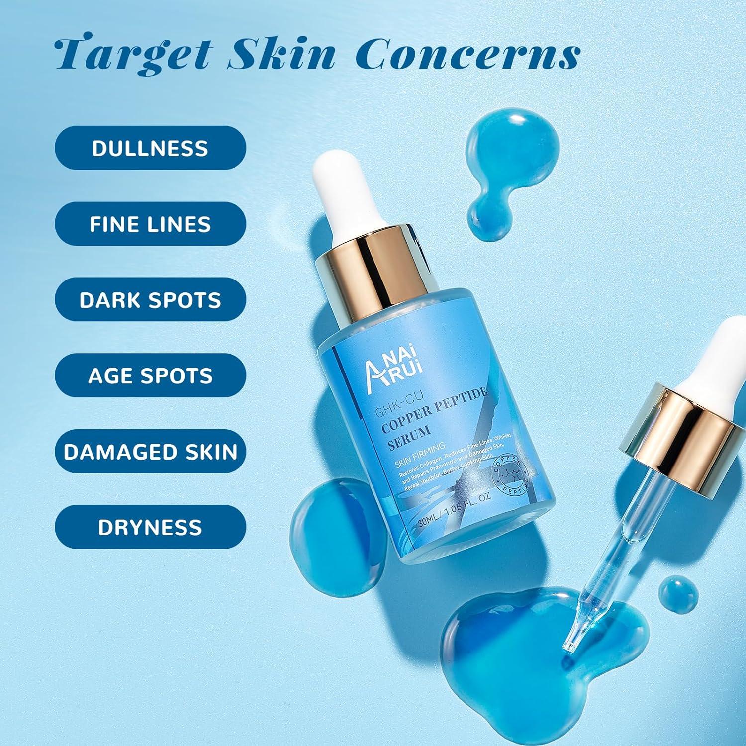 signs of low glutathione Organic Copper Peptide Anti-Aging Serum – GHK-Cu, Argireline®, Matrixyl  3000, Hyaluronic Acid – Wrinkle Repair main image 1