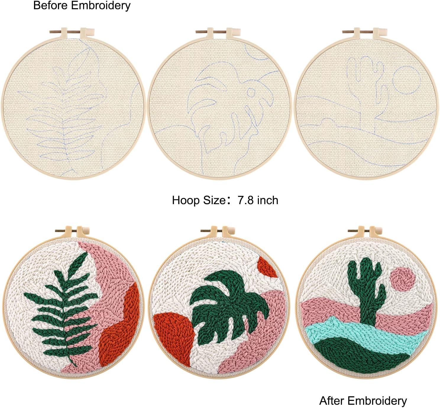 Anidaroel 3 Sets Embroidery Starters Kit for Beginners Cross