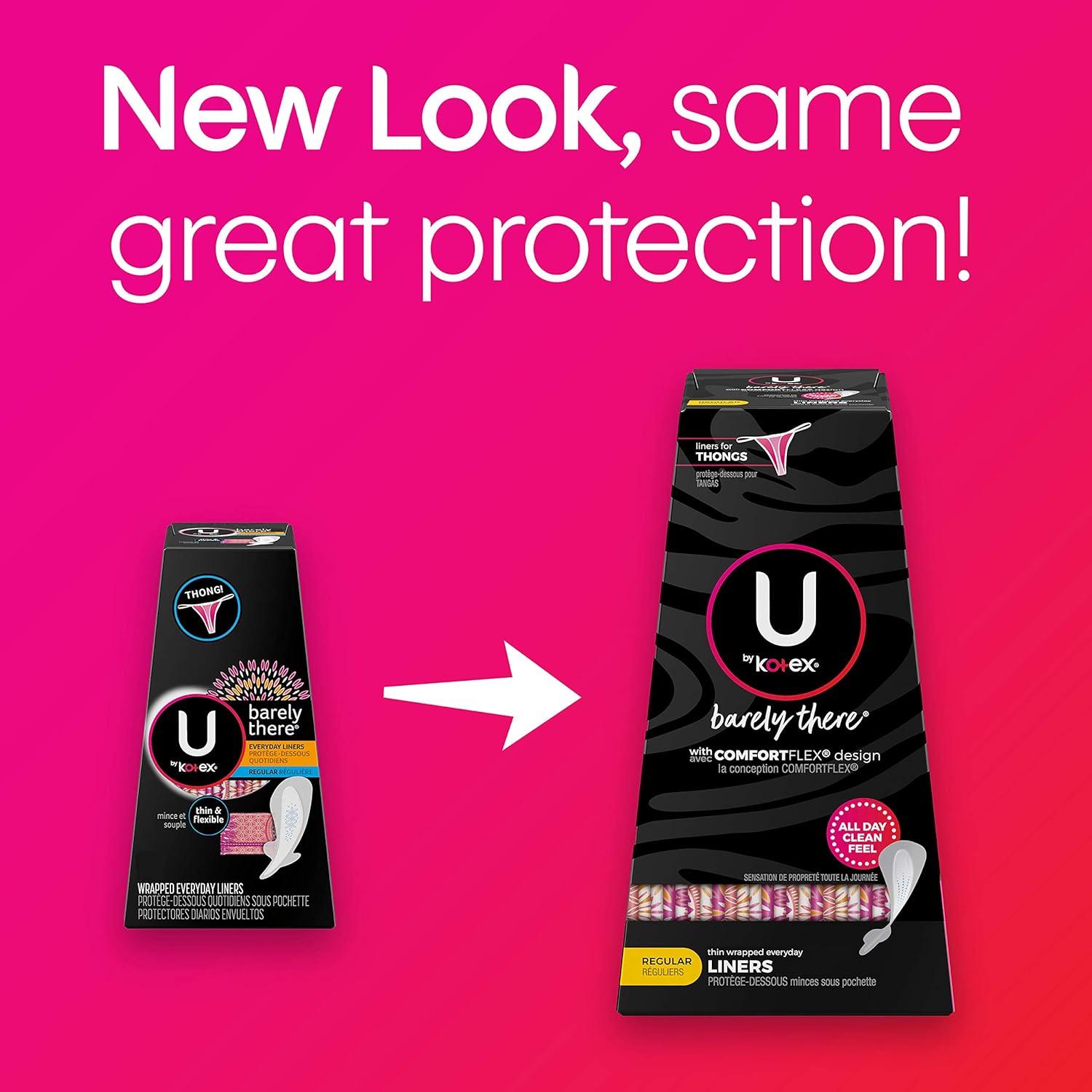 U By Kotex Barely There Thong Panty Liners 50 Count 1 Count (Pack of 50)