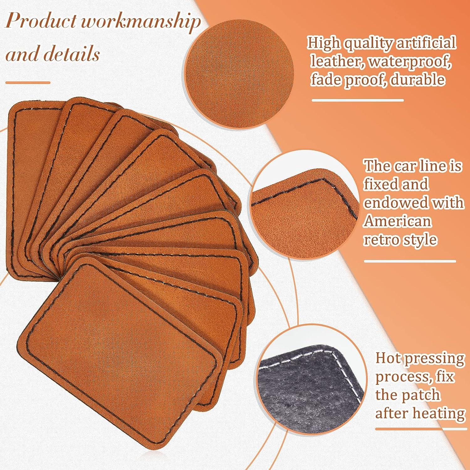  100 Pcs Blank Leatherette Hat Patches with Adhesive