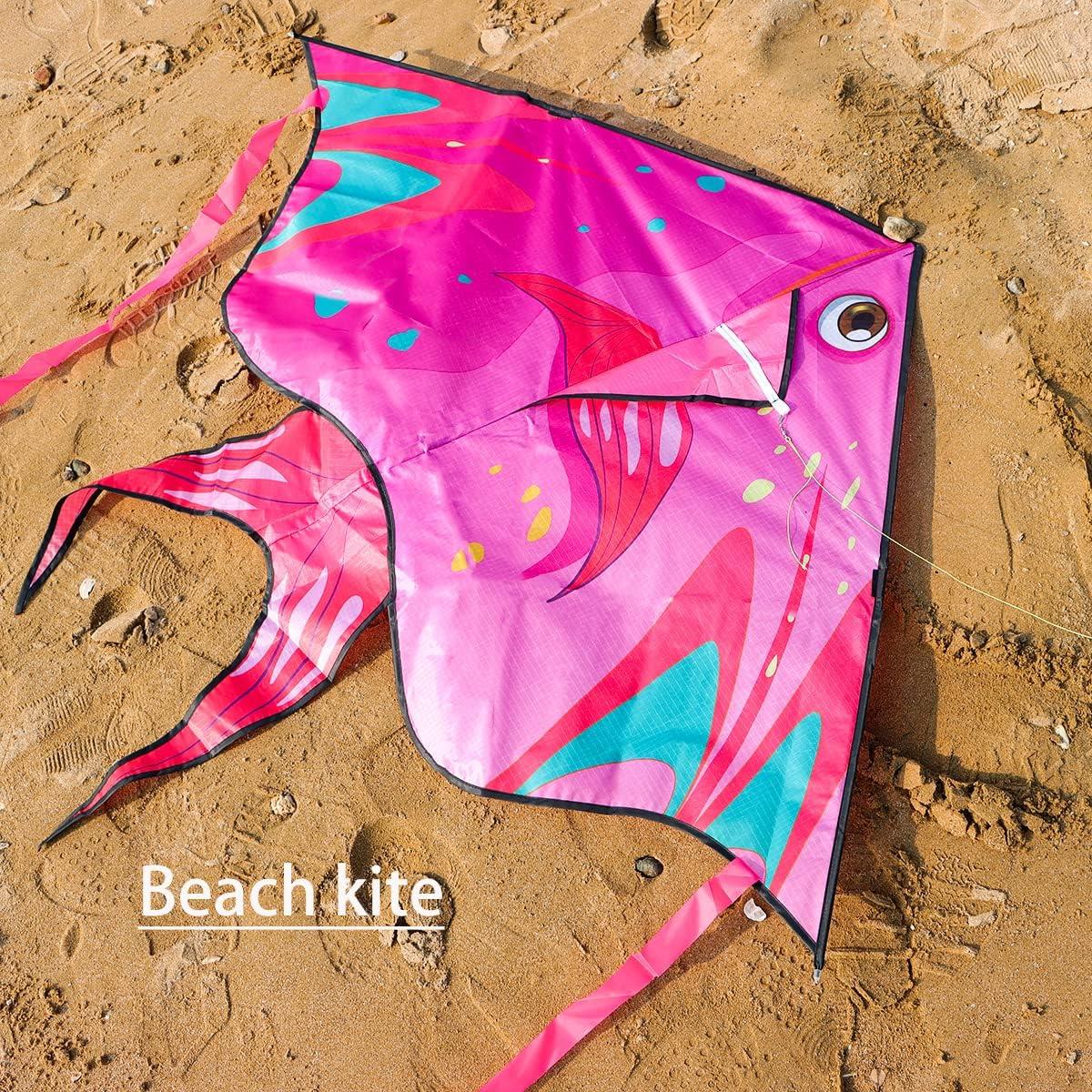 XENTUMI Fish Kite 2 Pack with String Kites for Kids & Adults Easy