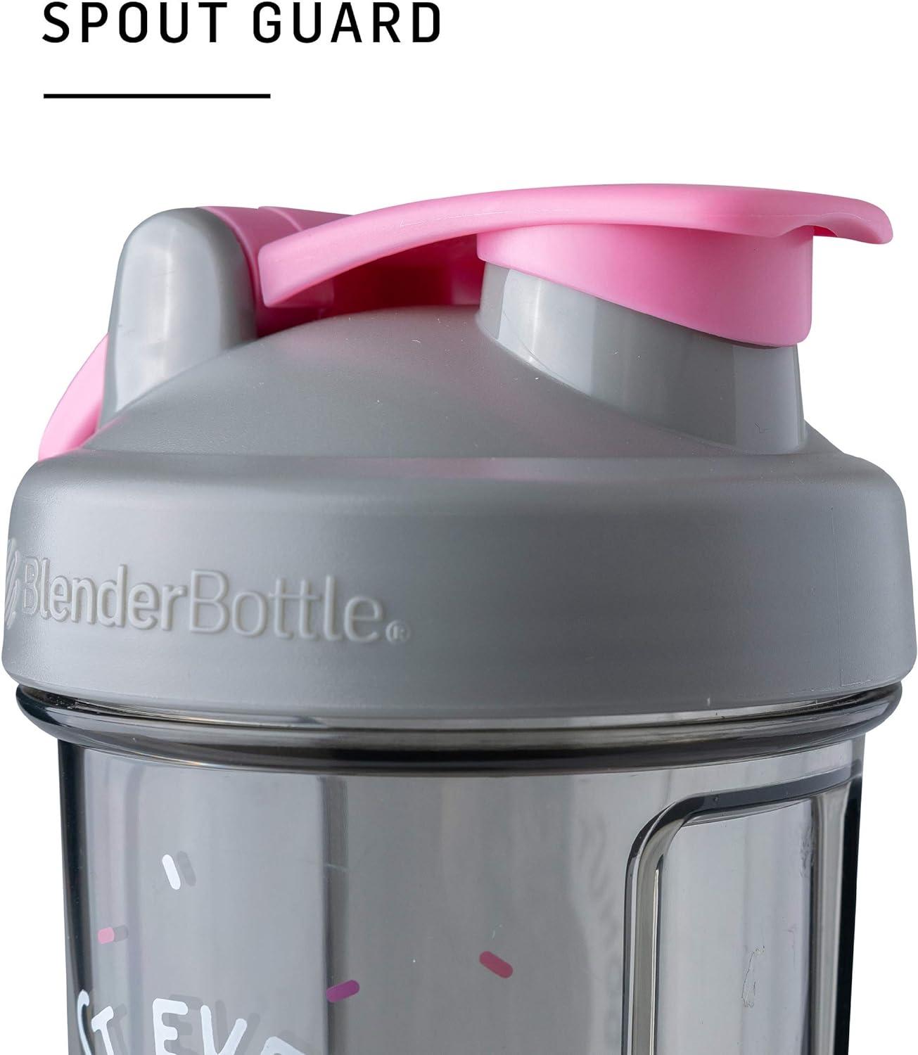 BlenderBottle Foodie Shaker Bottle Pro Series Perfect for Protein Shakes  and Pre Workout 24-Ounce Donut Ever Give Up Grey