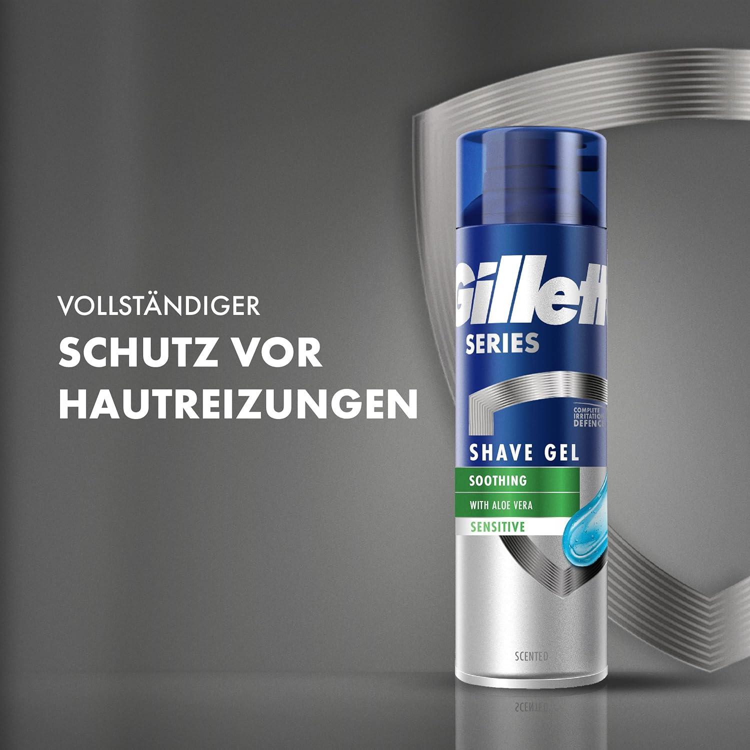 Gillette Series Beard Care Soothing Shaving Gel for Men - 200 ml with Aloe  Vera | Perfect Gift for Men | Buy Now with Express International Delivery |  GoSupps.com