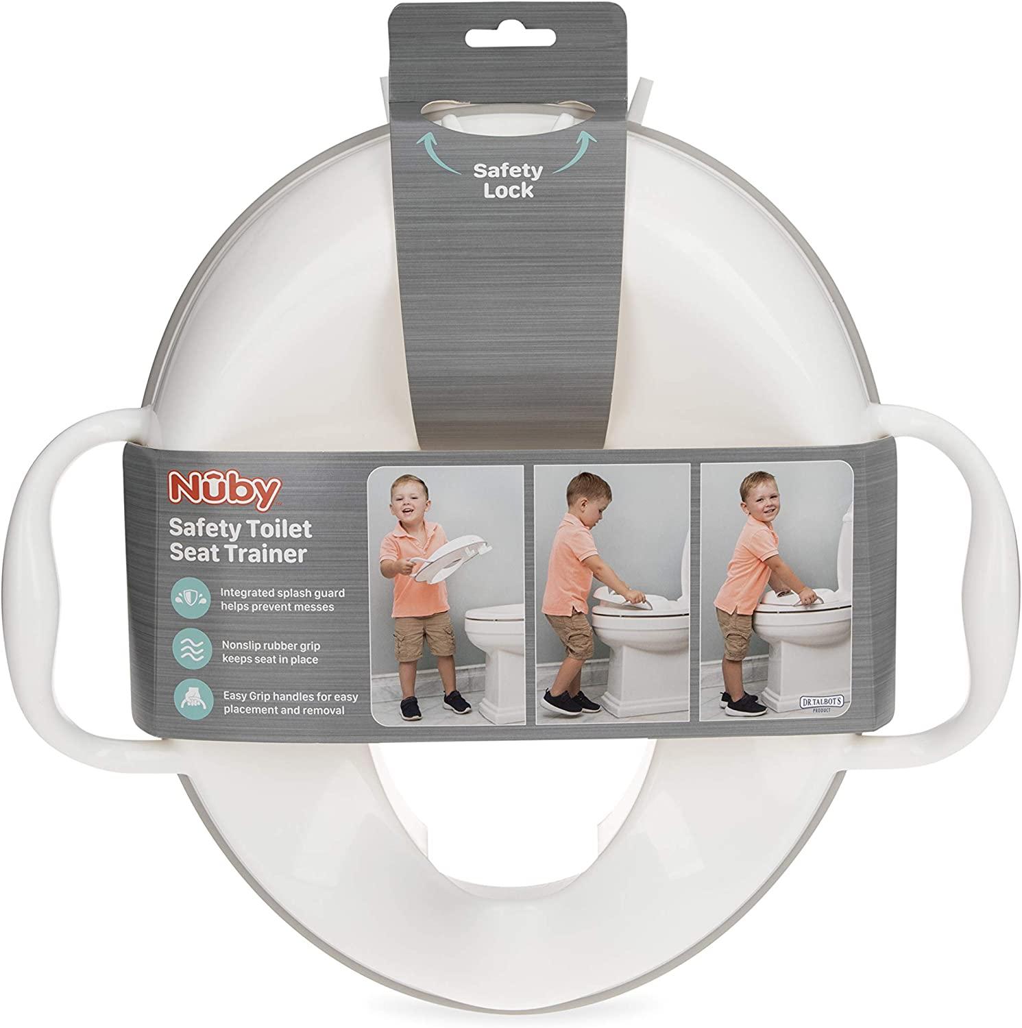 Nuby Easy Grip Safety Toilet Seat Trainer with Integrated Splash Guard