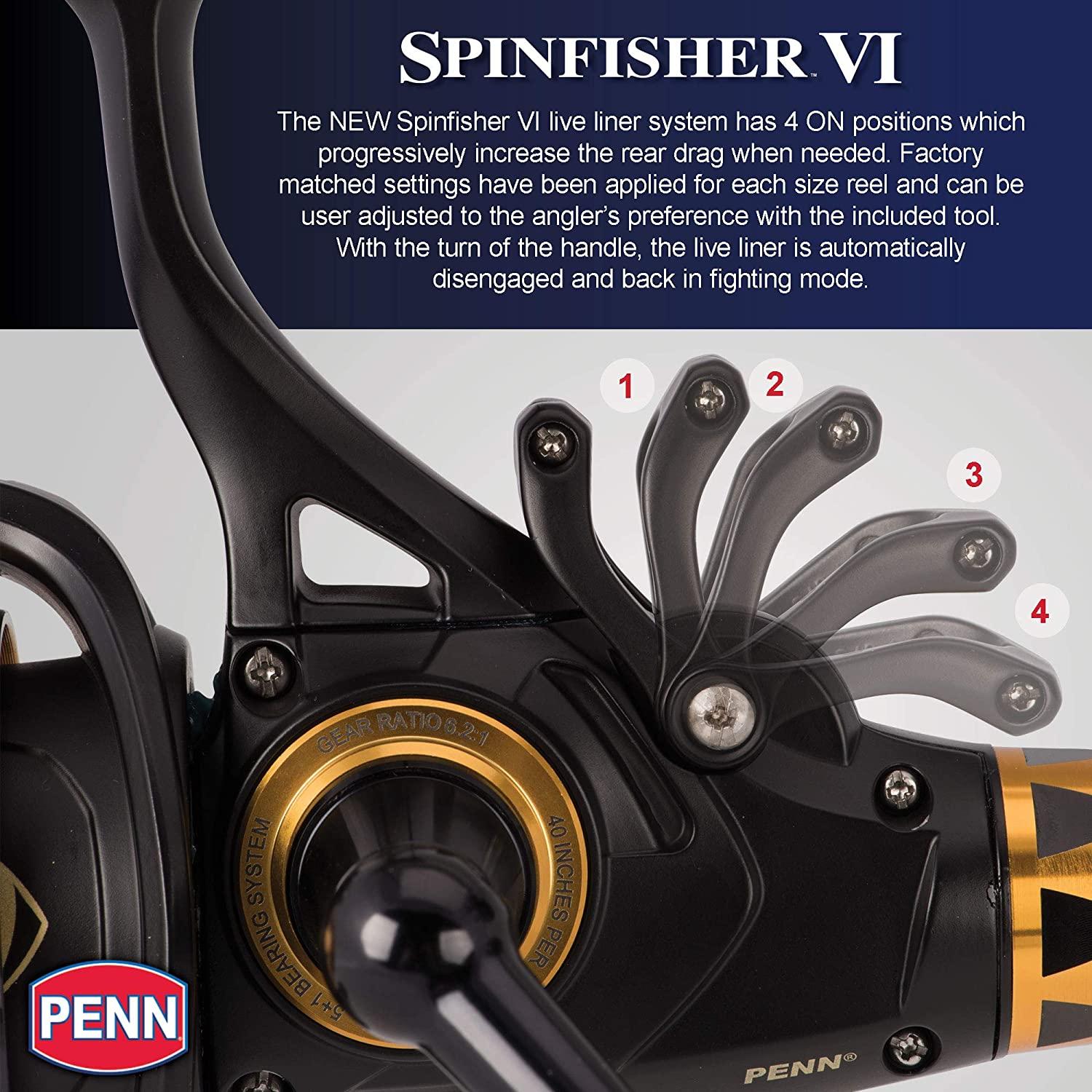 Penn Spinfisher VI Spinning Fishing Reel 4500 Spinfisher Vi