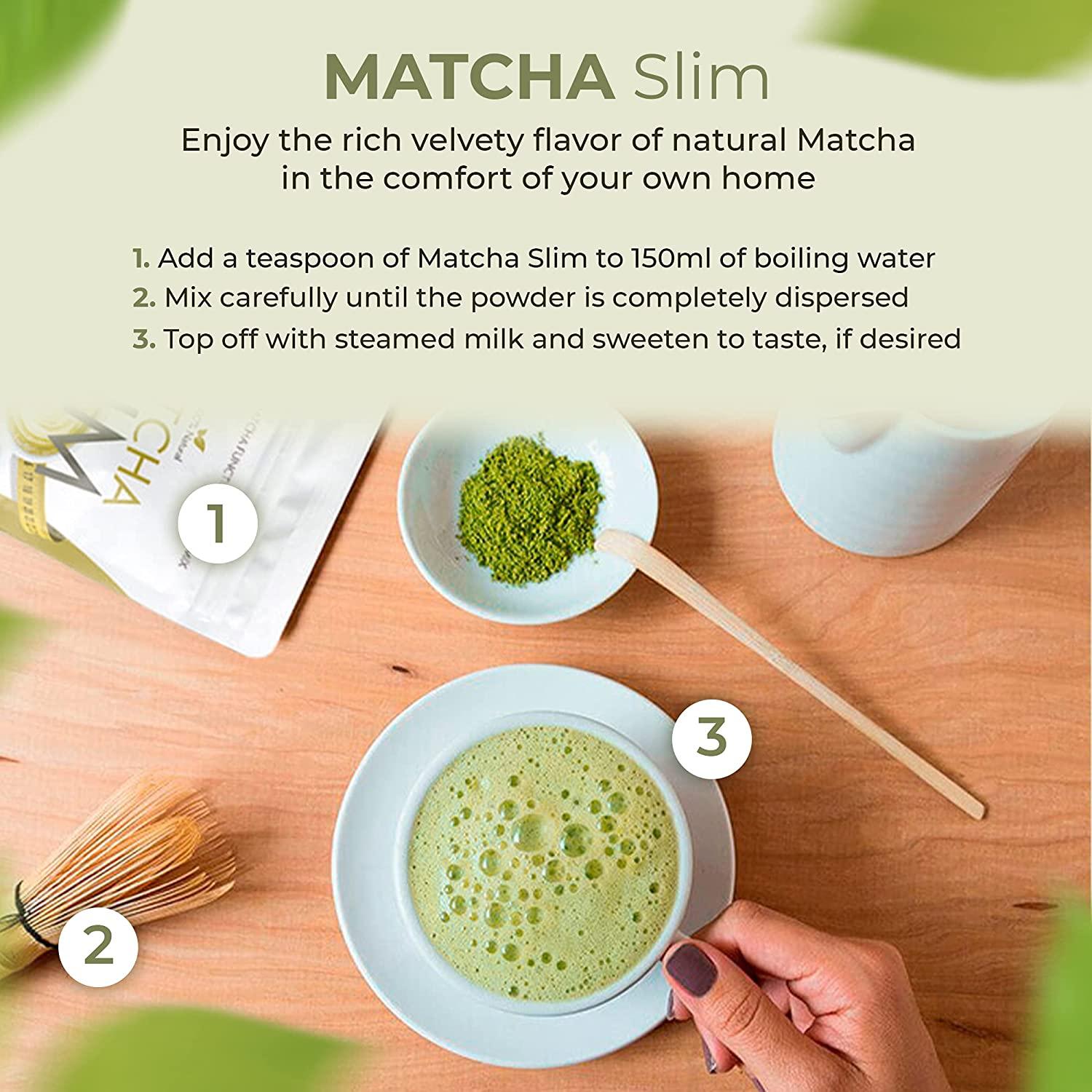 Matcha Slim - Energy Drink Mix Powder Supplement with Taurine & Spirulina  3.53oz – Natural, Sugar Free, Vitamin Rich Green Tea Diet for Women, Men  3.53 Ounce (Pack of 1)