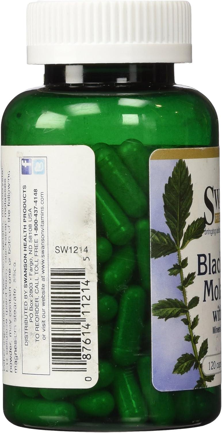 Swanson Blackstrap Molasses Elemental Iron (Ferrous Fumarate) 29 mg 120