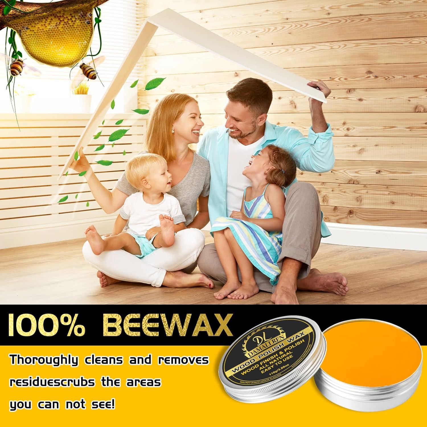 Beeswax Polish for Wood & Furniture 100% Natural of Traditional Wood Wax  Finish