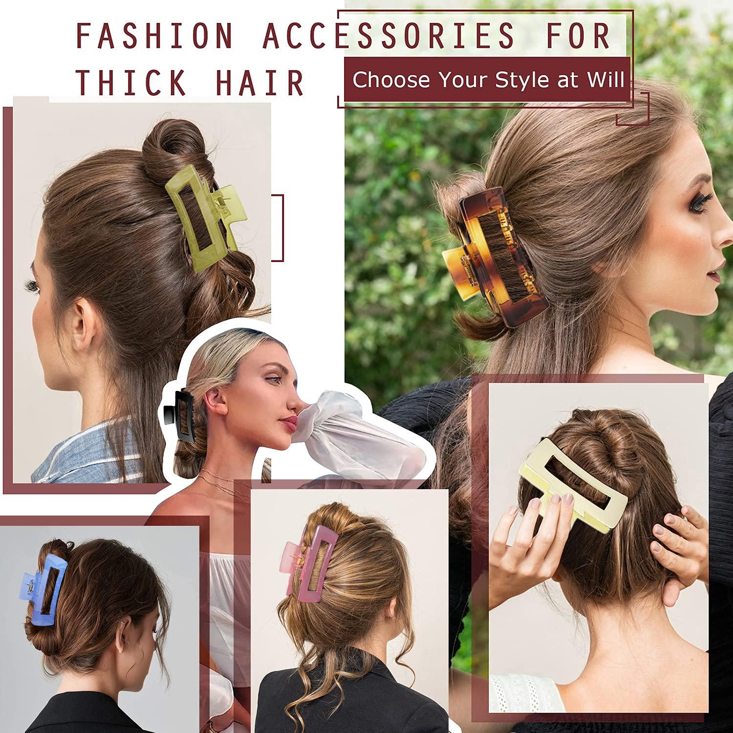 Big Hair Claw Clips, Premium 4 Inch Nonslip Large Acrylic Claw Clip for Women and Girls Thick