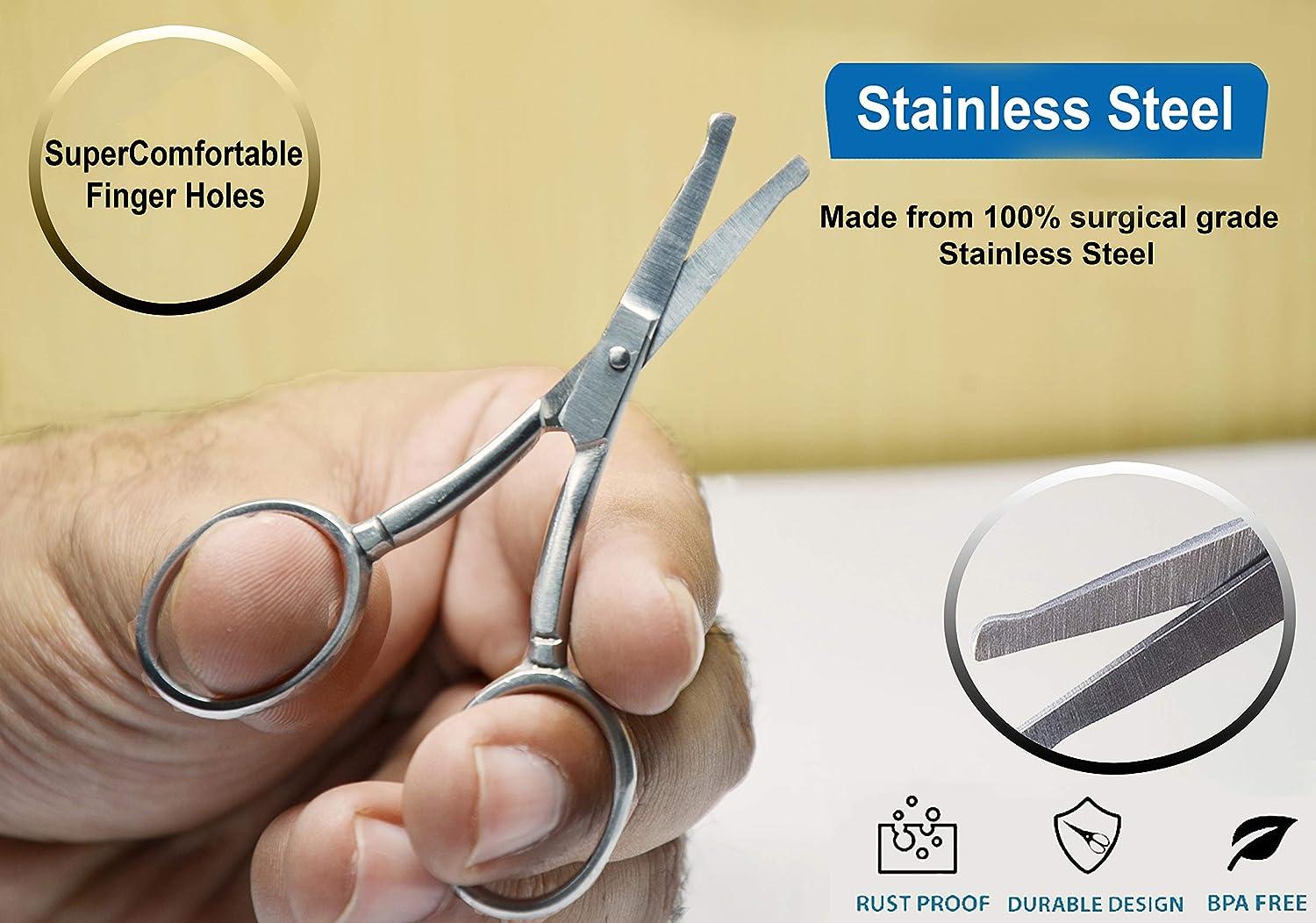 Babiface Nose Hair Scissor, Facial Hair Scissor Rounded Tip Safety