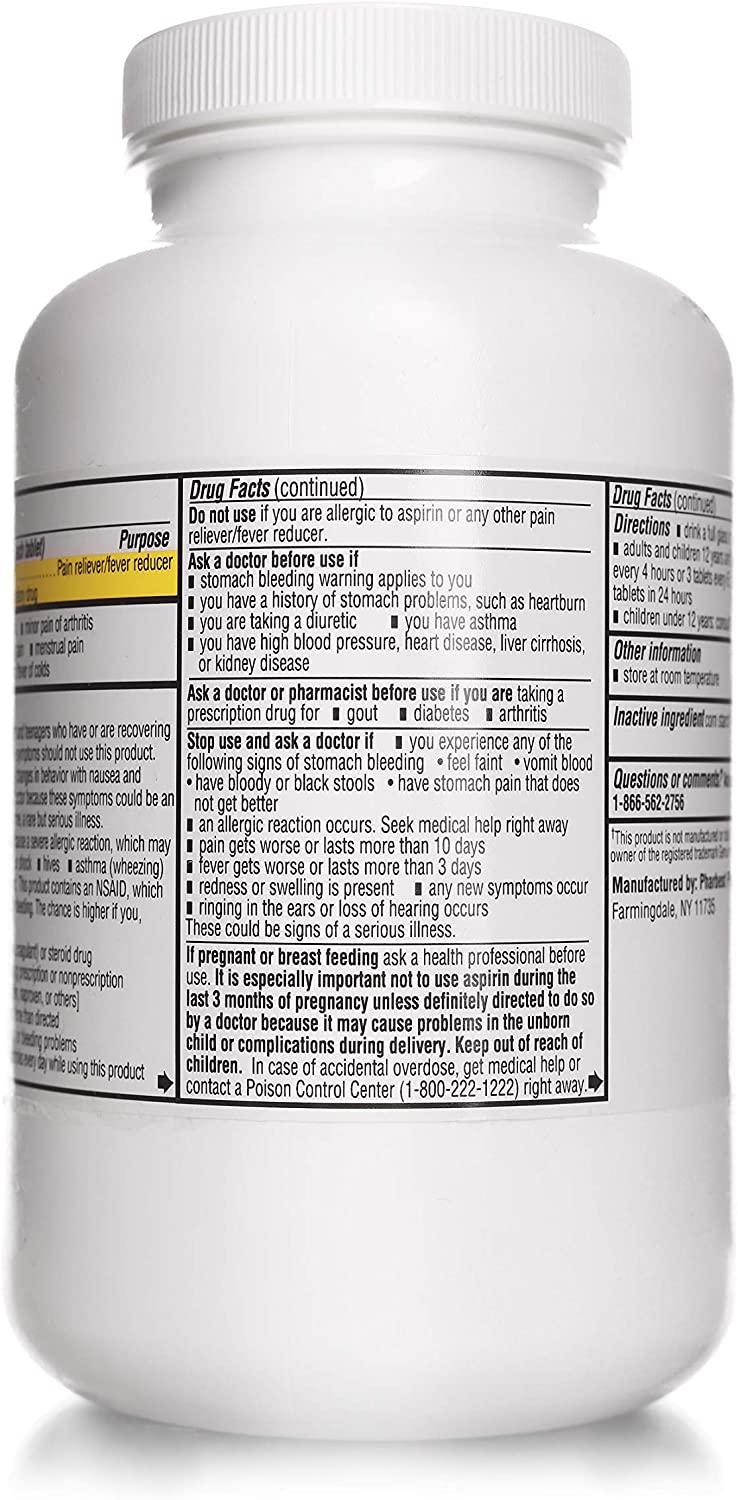 Aspirin 325 mg Regular Strength 1000 Count Uncoated Tablets