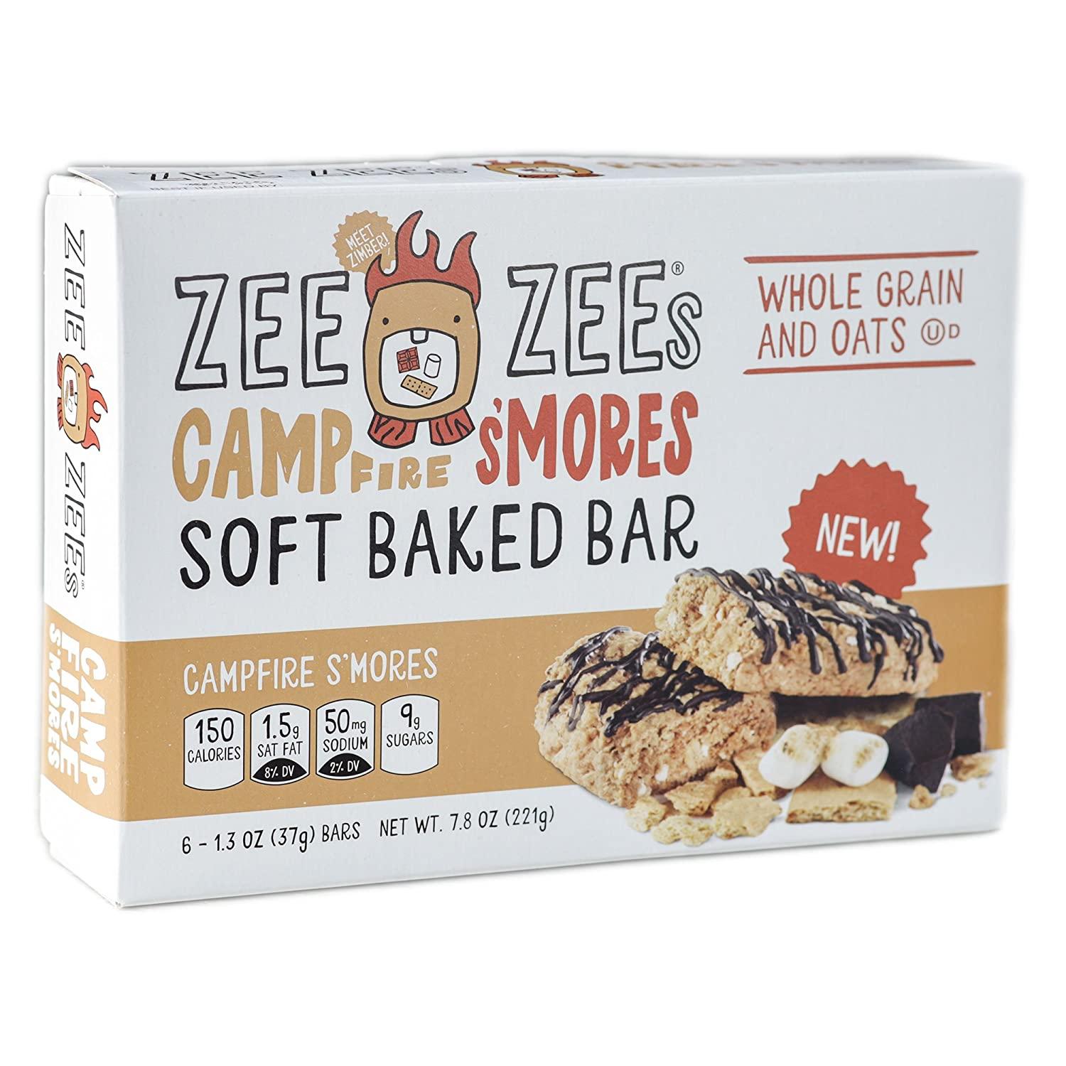 Zee Zees Campfire S'mores Soft Baked Snack Bars, NutFree, Whole Grain
