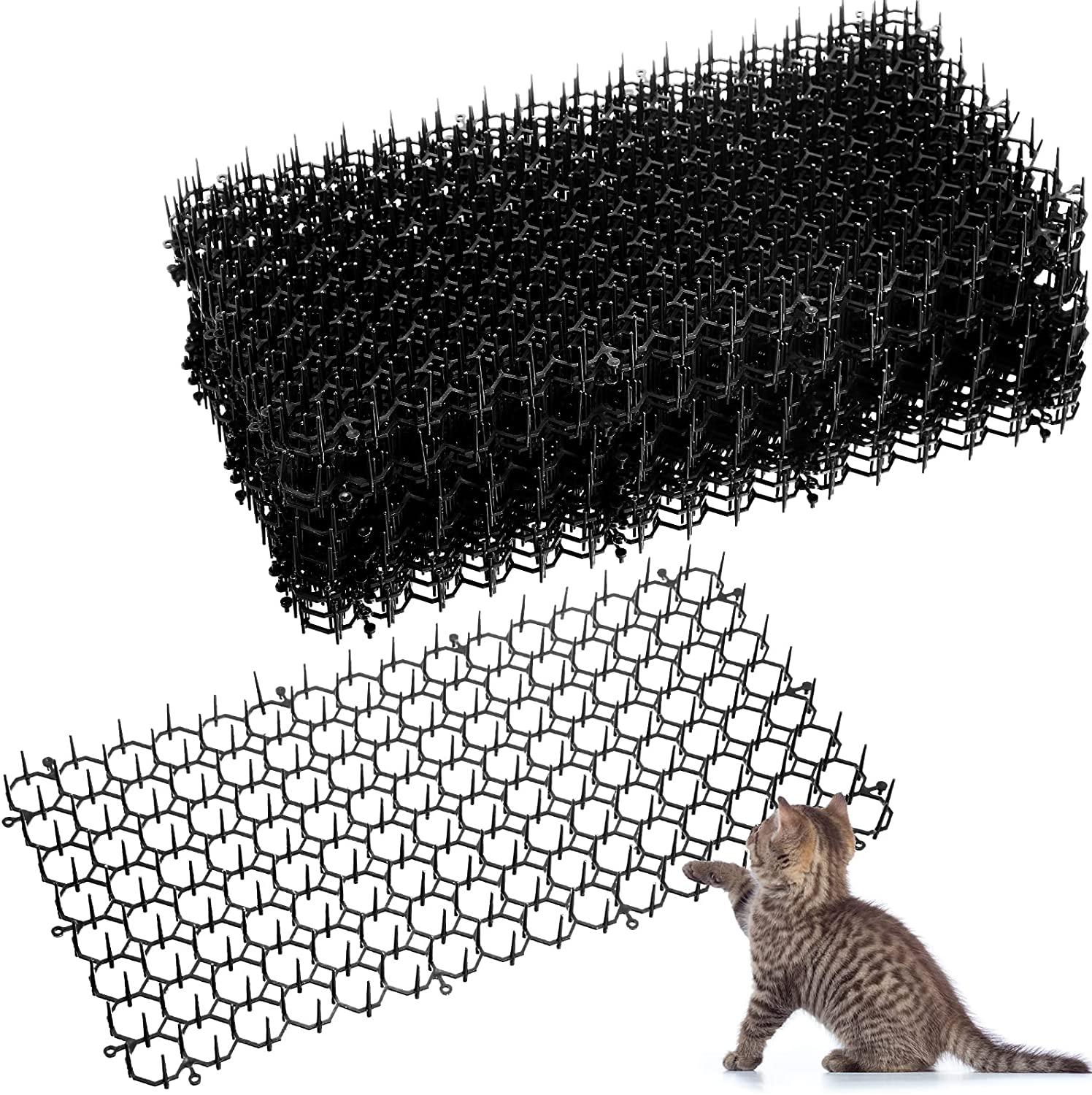 Treela 20 Pieces Cat Scat Mat with Spikes Outdoor Indoor Cat Repellent