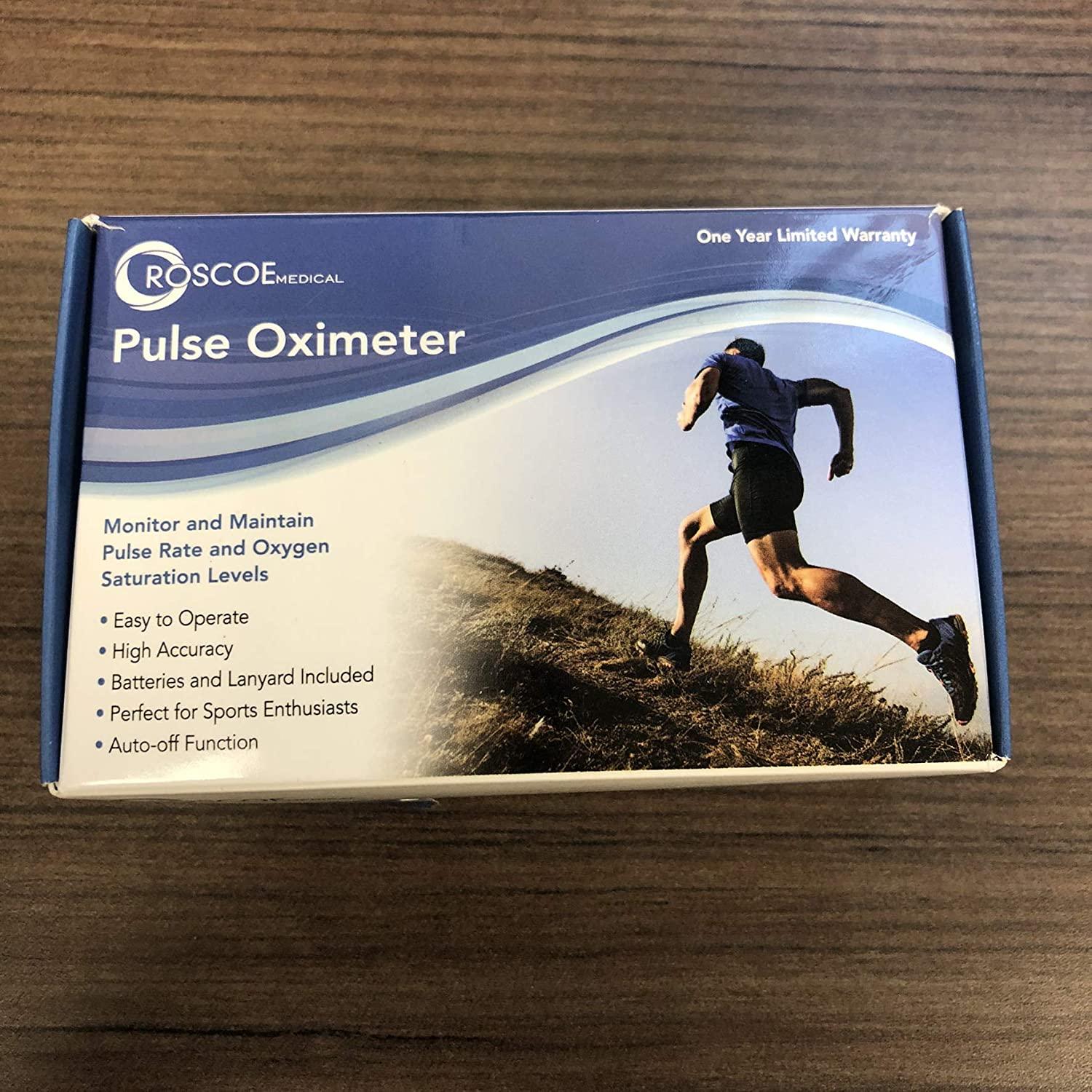 Roscoe Medical Finger Pulse Oximeter Oxygen Saturation Monitor Pulse