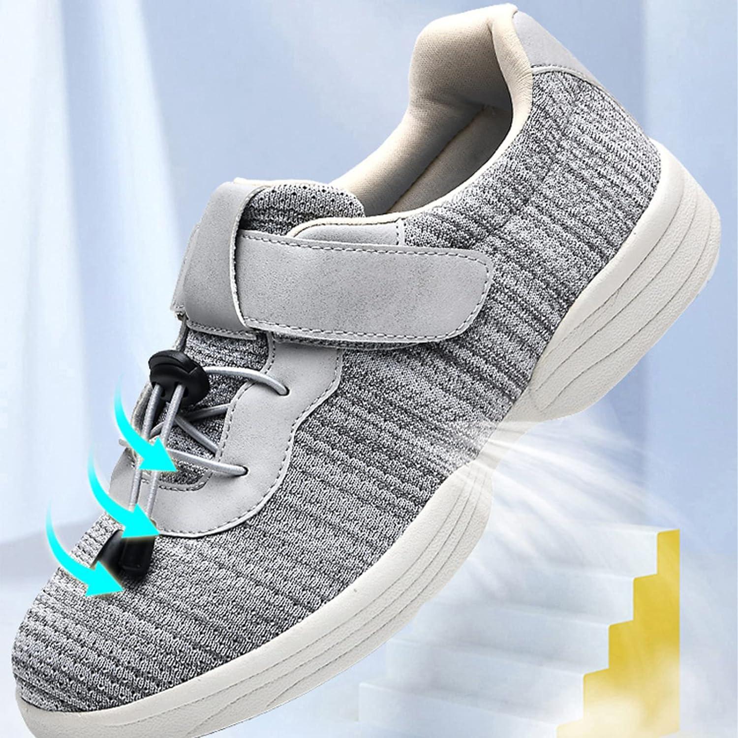 LEEWEE Diabetic Shoes Width Shoe for Elderly Adjustable Closure