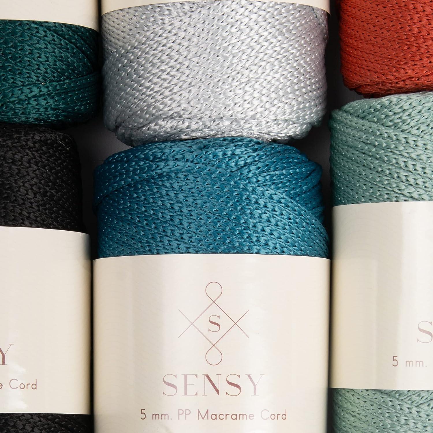 Sensy Premium 5mm 104 Yards Polyester Rope 100% Polypropylene Cord Macrame  Cord 5mm Crochet Bag Cord Macrame Rope Crochet Thread Gift for Knitter