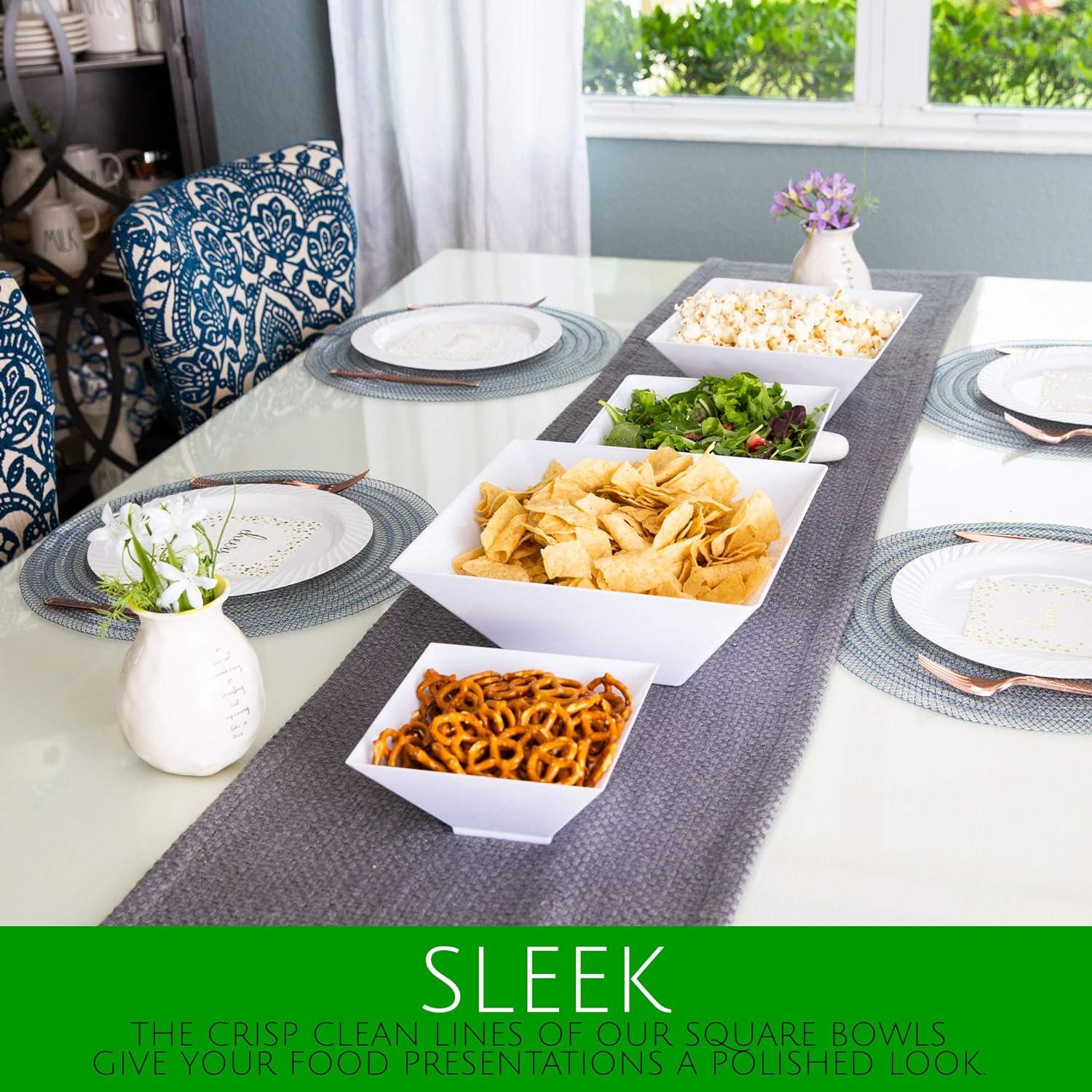 PLASTICPRO 4-Pack Disposable Clear Small Serving Bowls Heavy