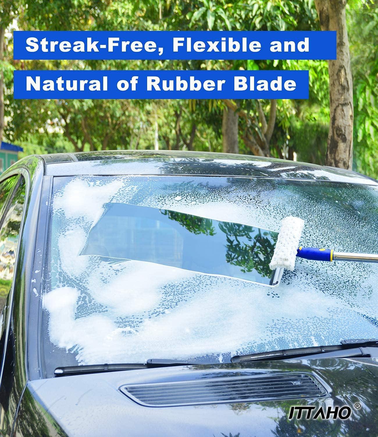 Heavy Duty Car Wash Brush with Long Handle & Microfiber Scrubber Combo –  ITTAHO