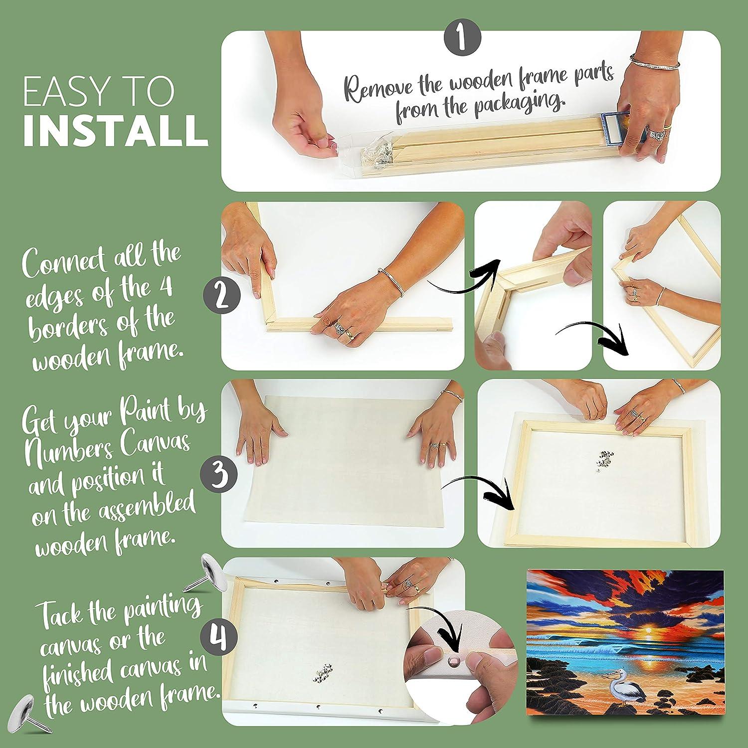 ARTIQO DIY Canvas Stretcher Bars 16x20 Inch Easy to Assemble Gallery Wrap Frame Kit for Oil